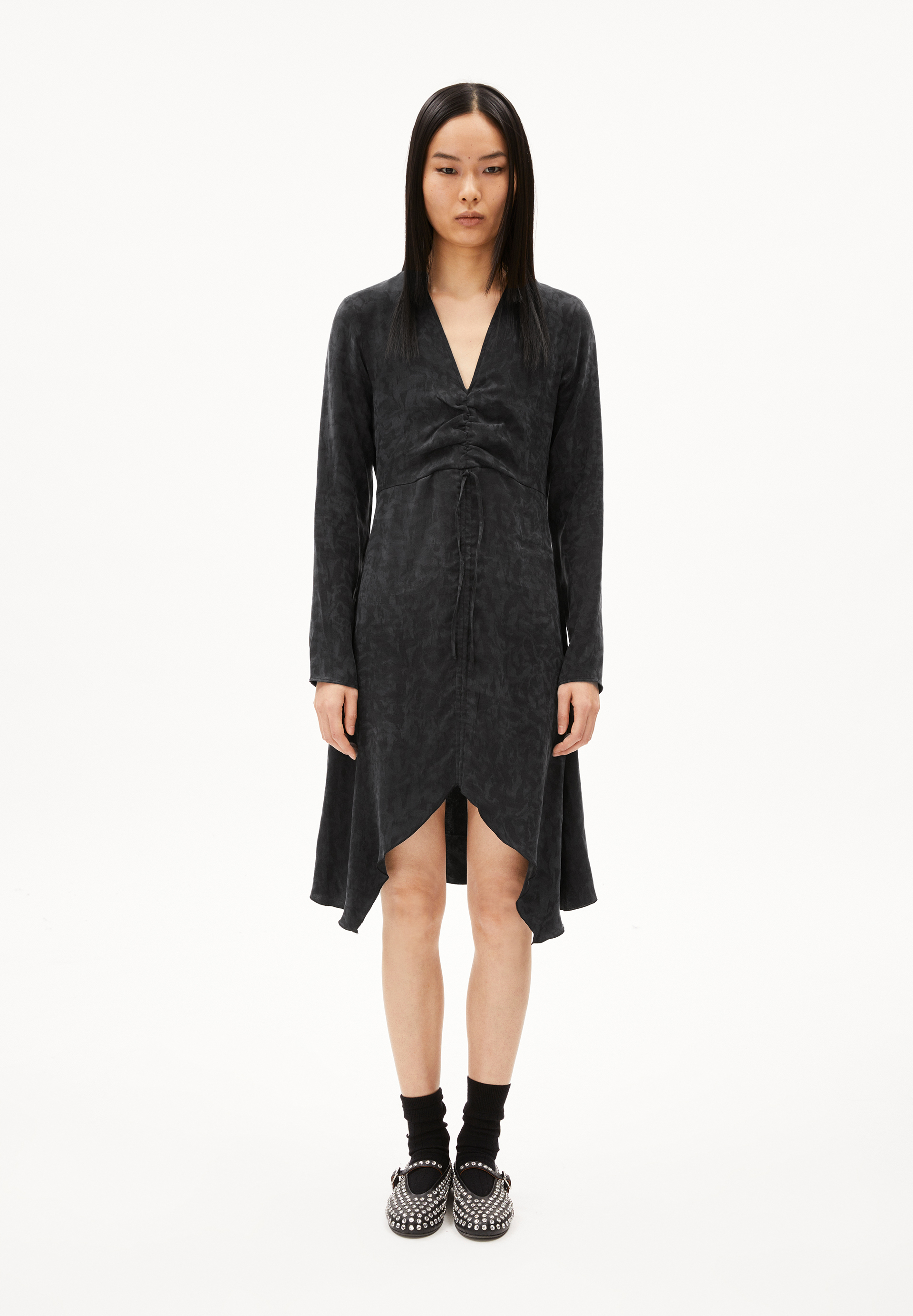 TINRAA JACQ Woven Dress Regular Fit made of TENCEL™ Lyocell Mix