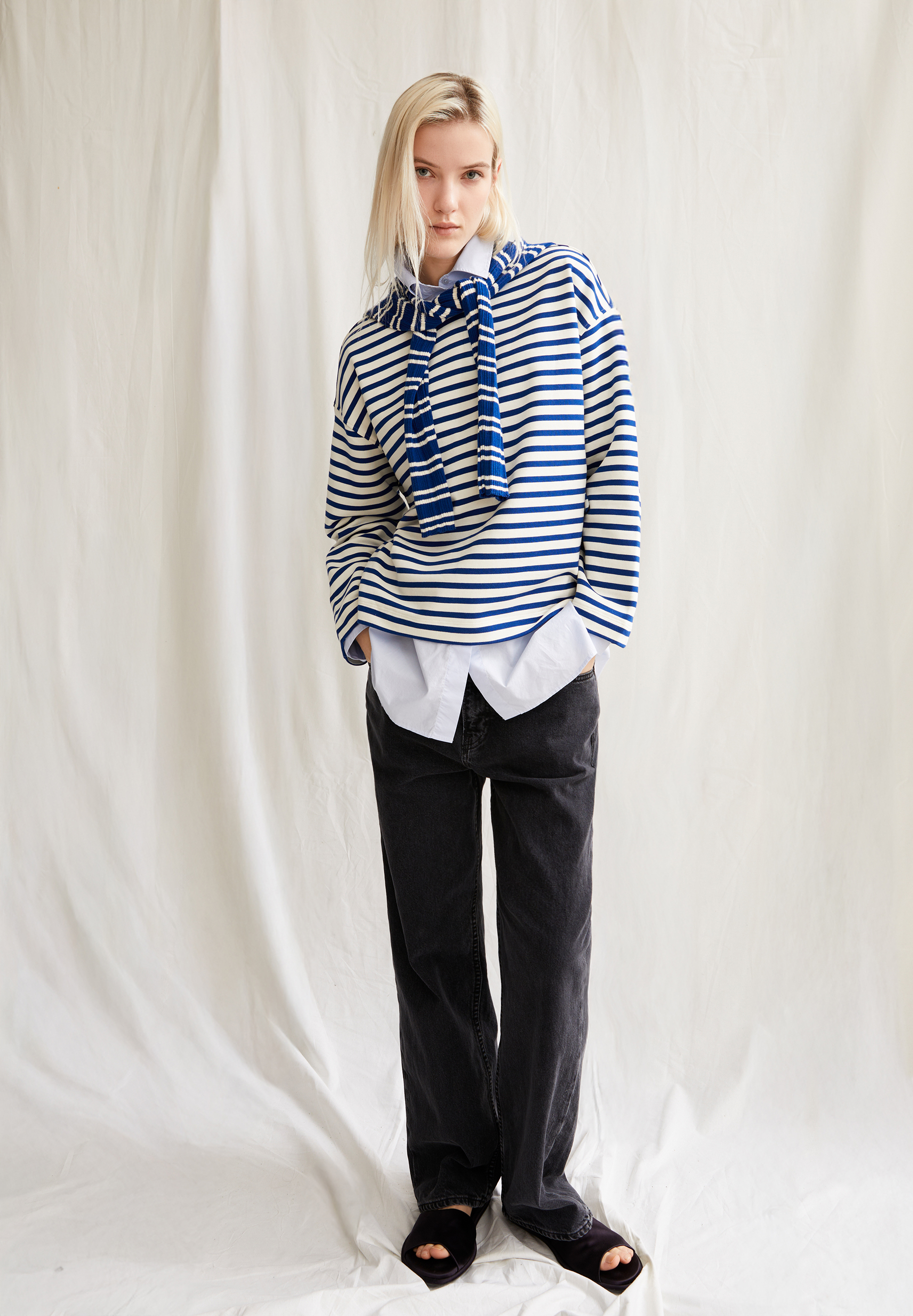 FRANKAA MAARLEN STRIPE Sweatshirt aus Bio-Baumwolle