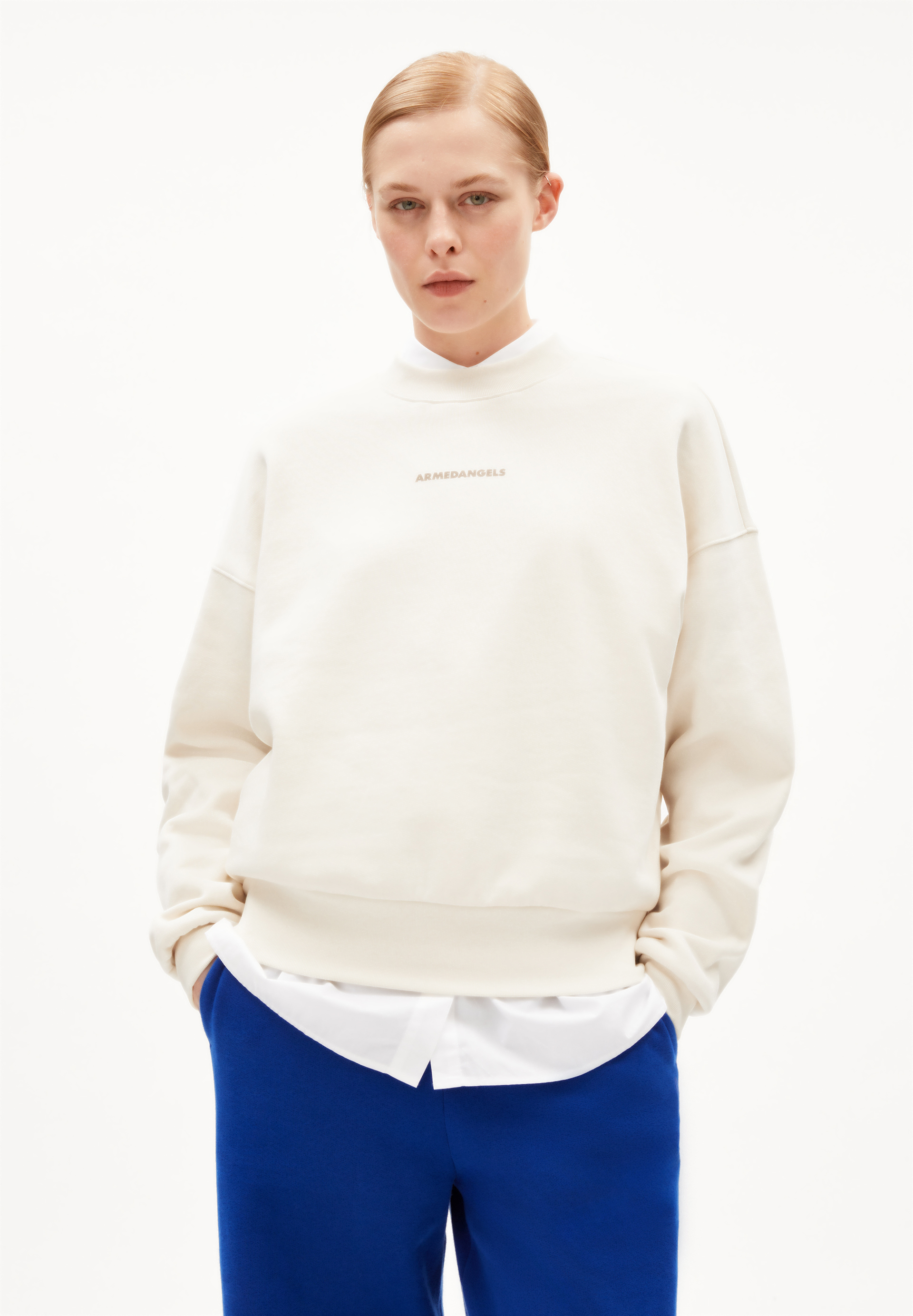 ALIZAA NESTLING Sweater met oversized pasvorm van biologisch katoen