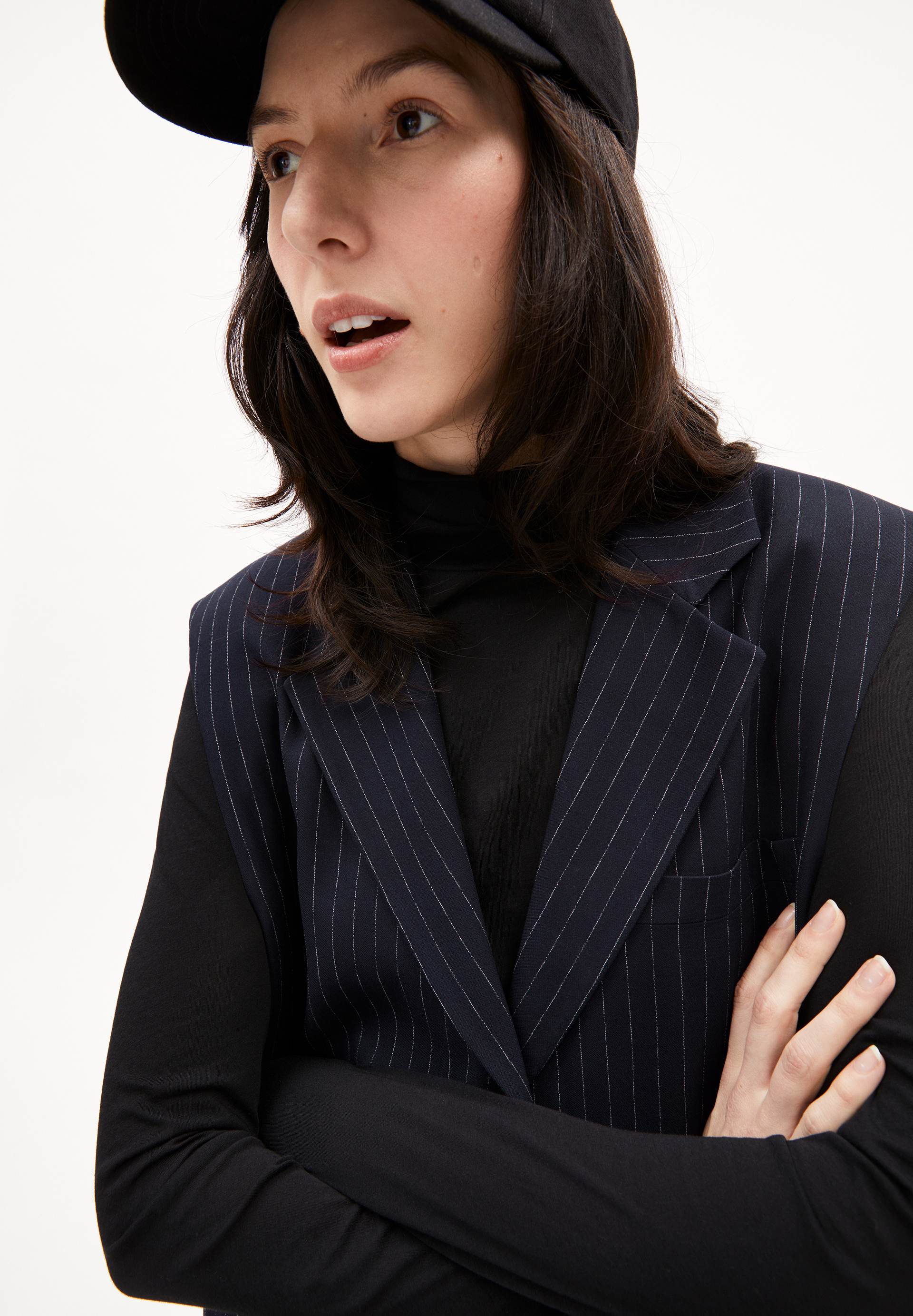 AAVEST PINSTRIPE Blazer Loose Fit made of LENZING™ ECOVERO™ Viscose Mix