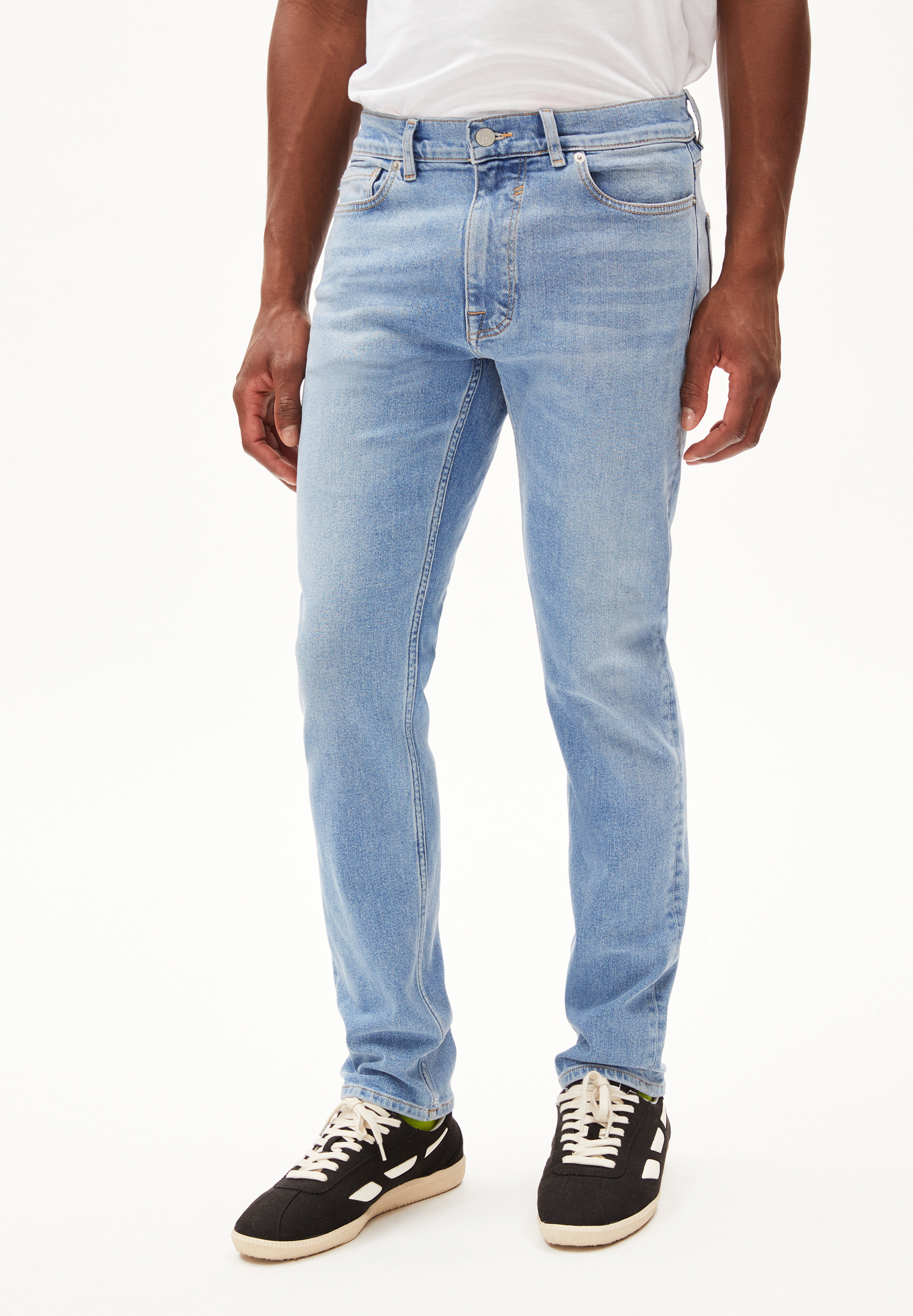 IAAN Jean jambe slim taille mi-haute en coton recyclé stretch confortable