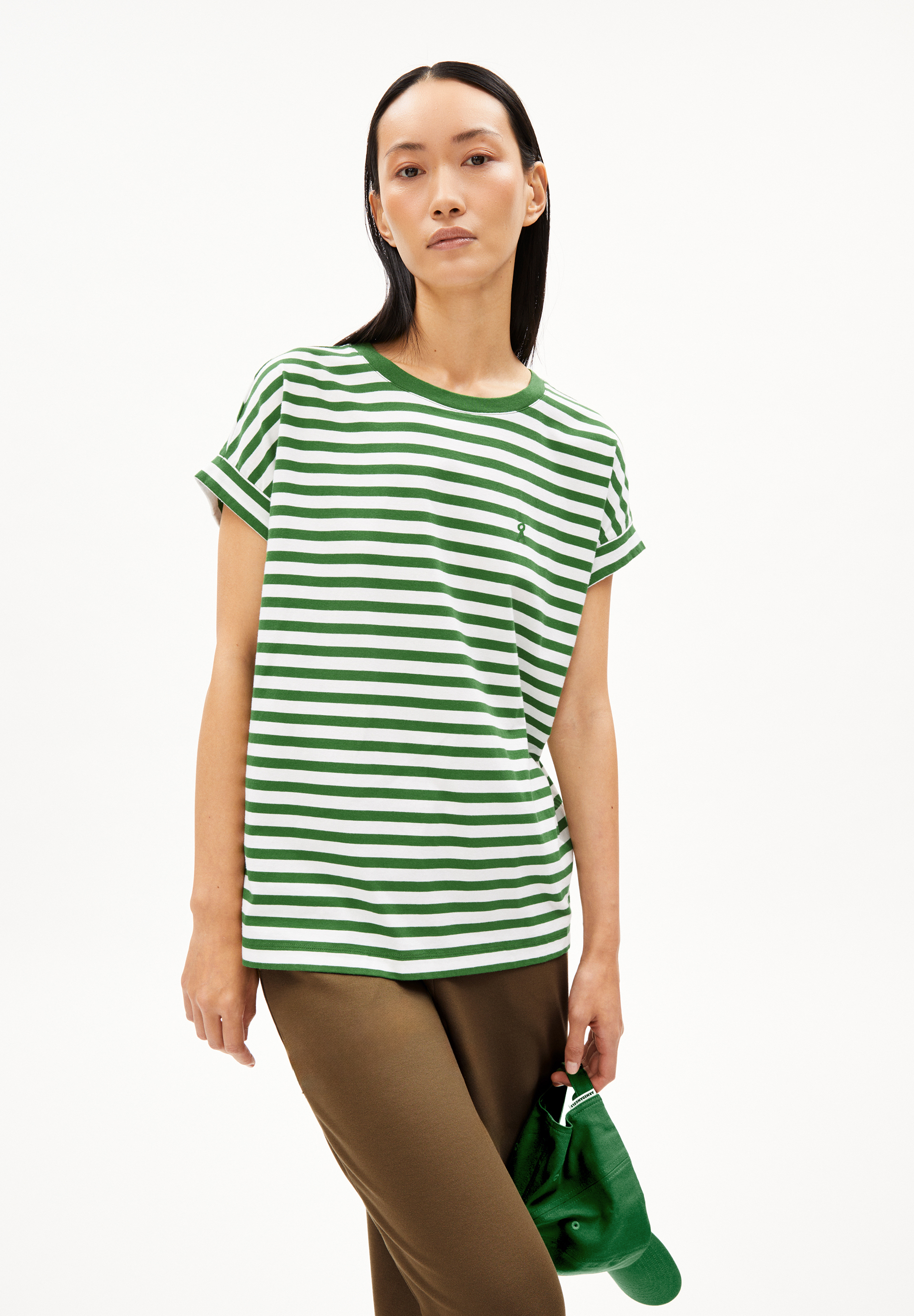 IDAARA STRIPES T-shirt à coupe ample en coton bio