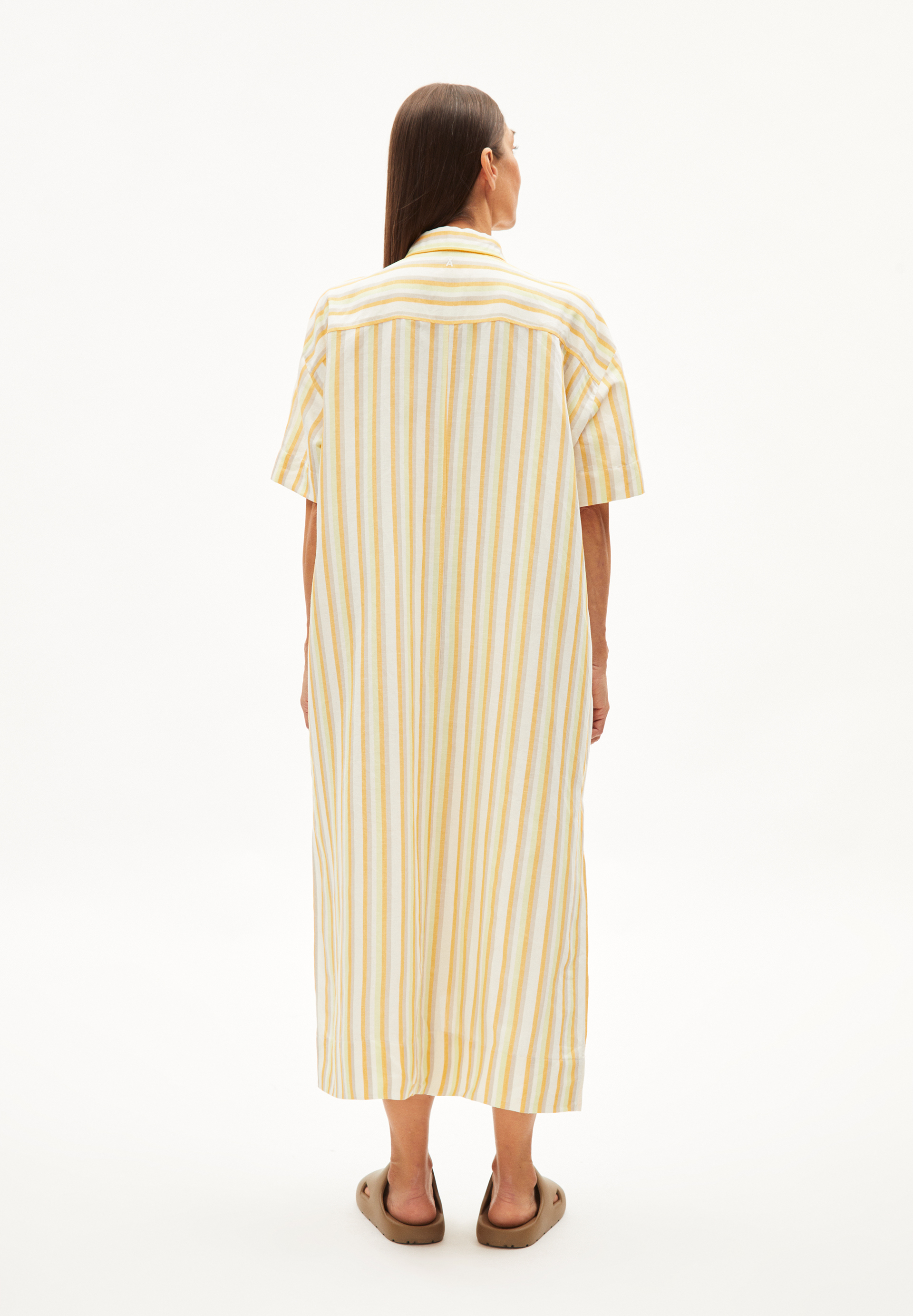 SESSAA STRIPED LINO Robe en toile coupe oversize en lin mélangé