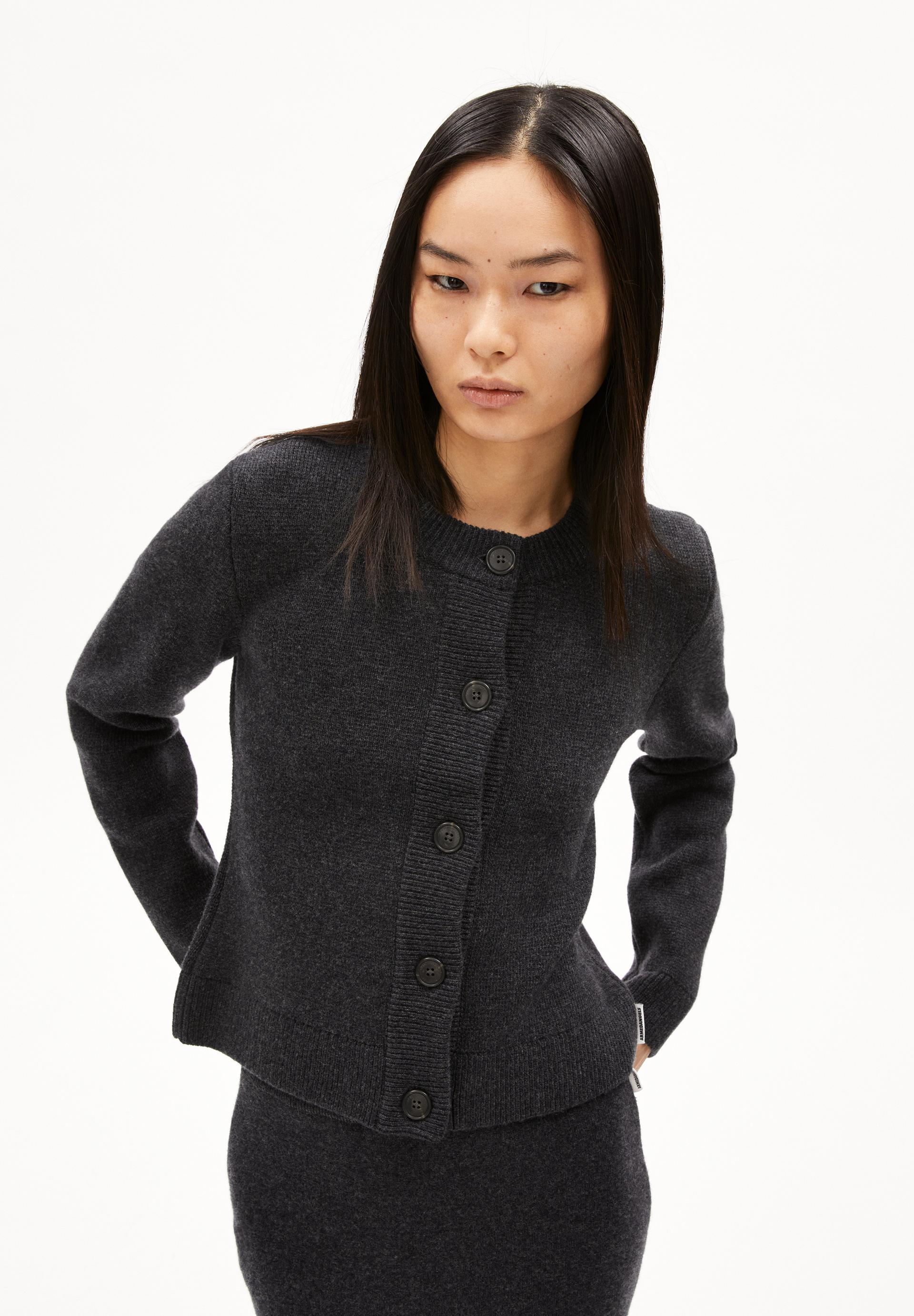 OLWENAA Knit Jacket Slim Fit made of Organic Wool Mix