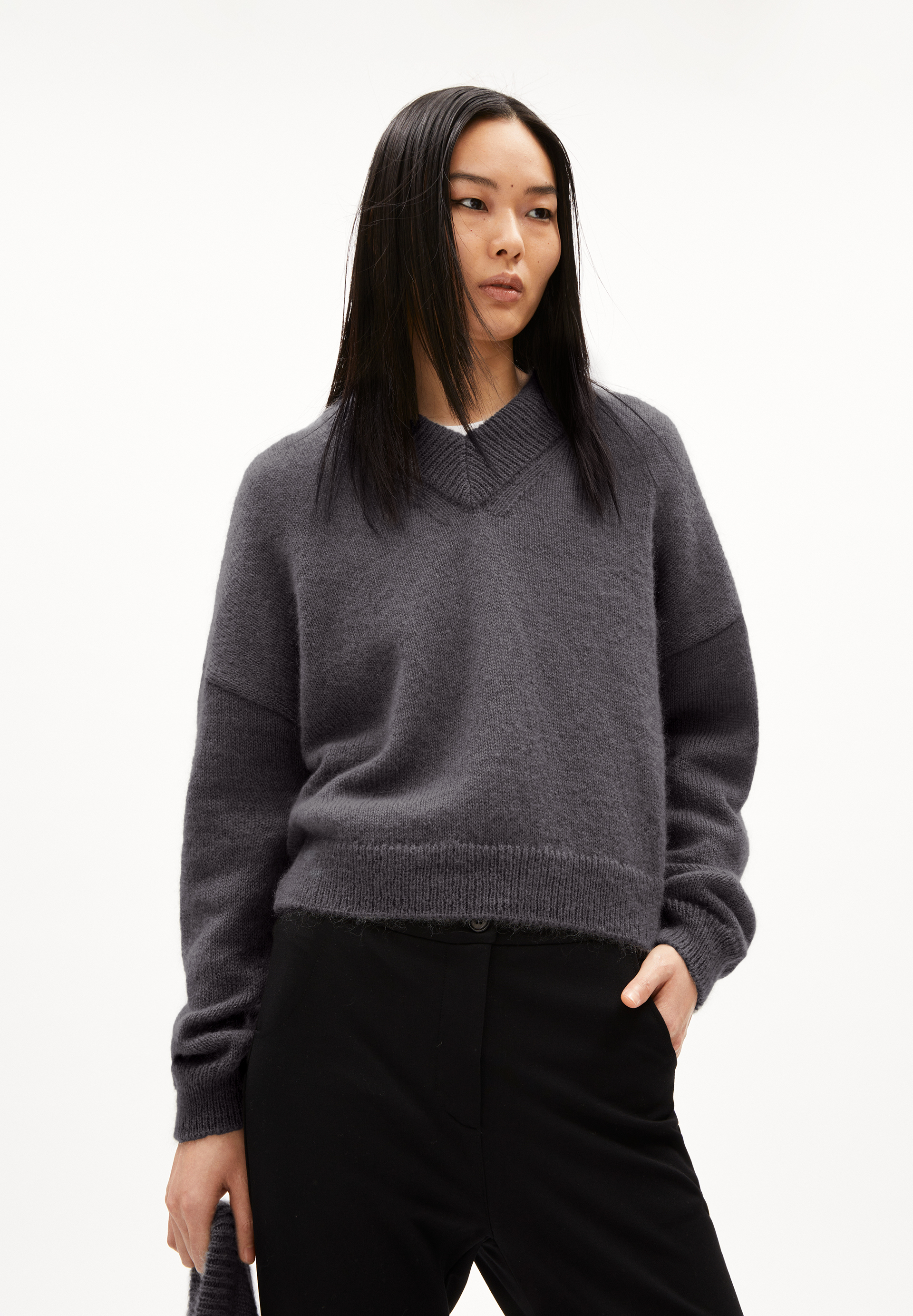 ALBASAA MOHAIR Pullover Oversized Fit aus Mohair-Woll Mix