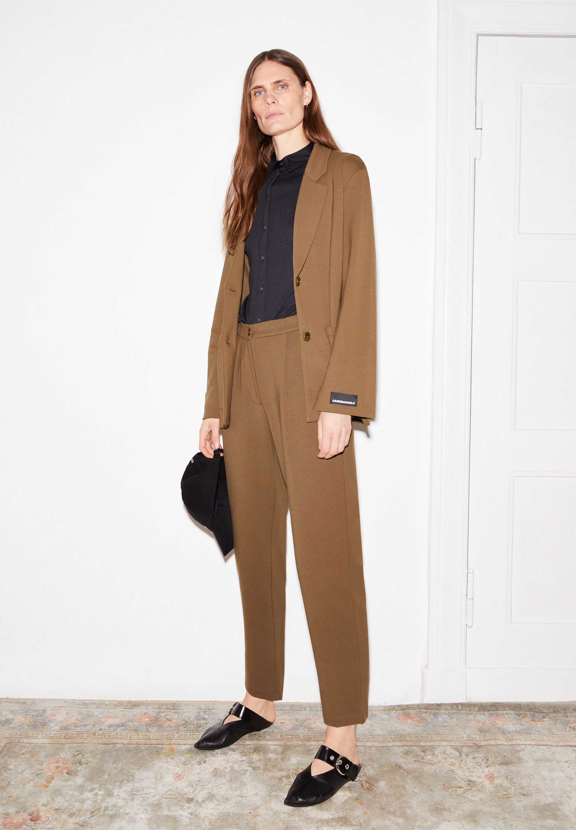 MARIAA FERNANDAA Jersey blazer met oversized fit van biologische katoenmix