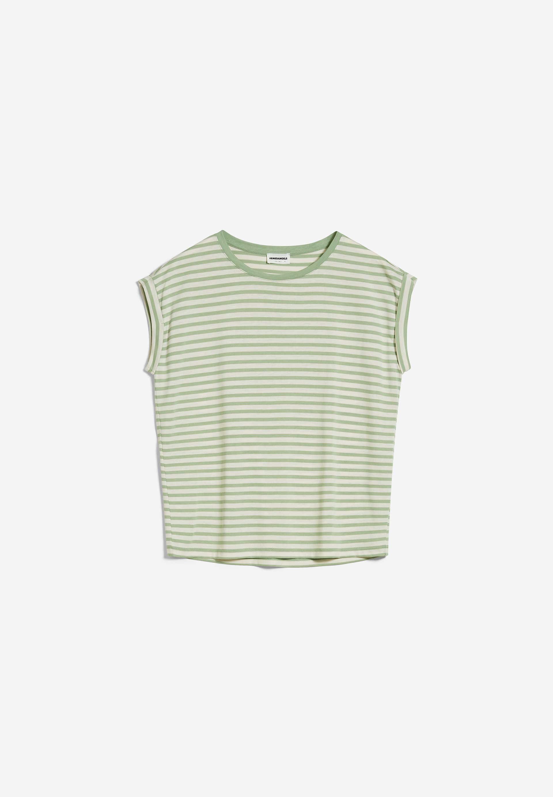 JILAANA STRIPES T-Shirt coupe ample en TENCEL™ Lyocell mélangé