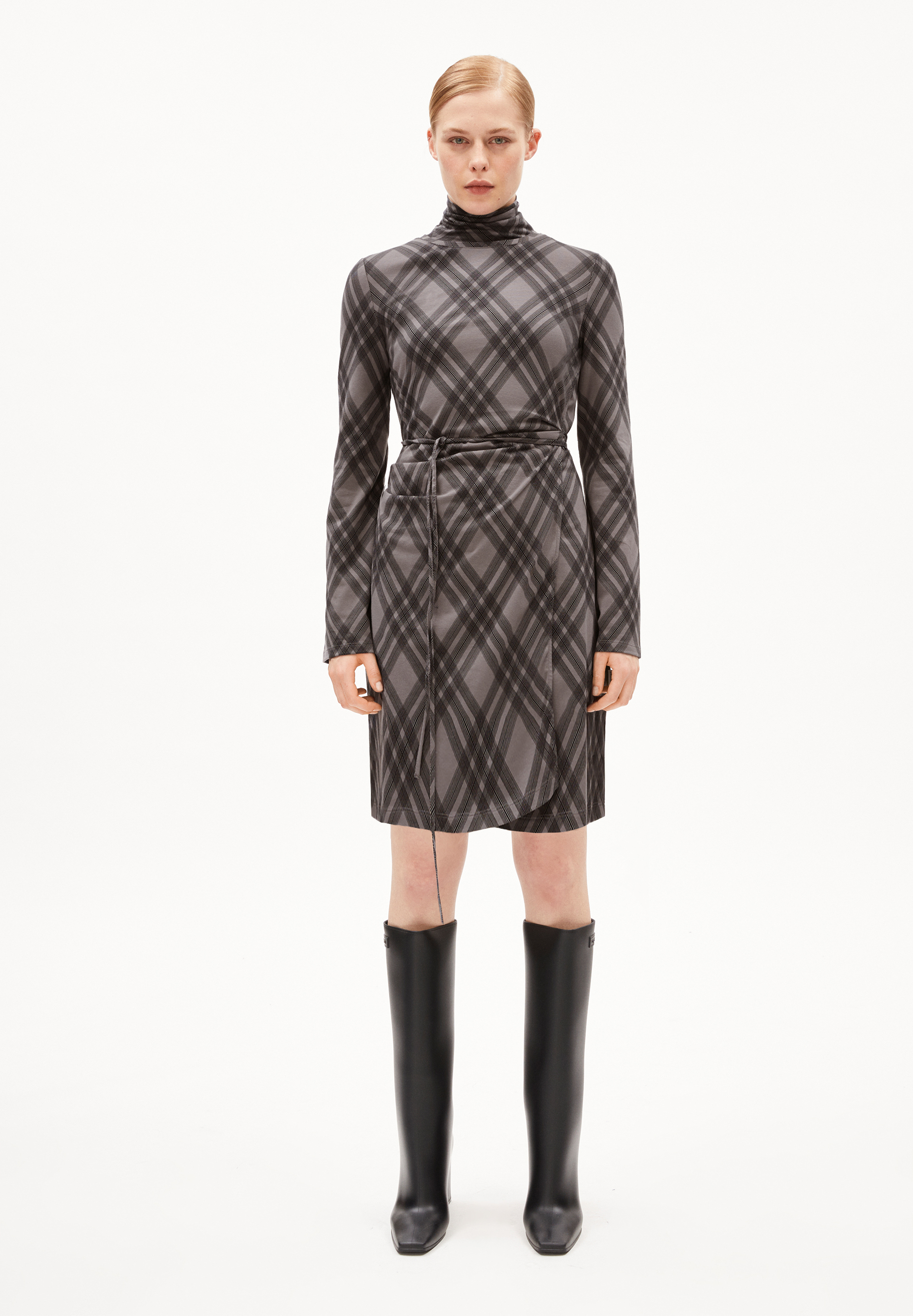 CEETAA ARGYLE Jersey Dress Slim Fit made of Organic Cotton Mix