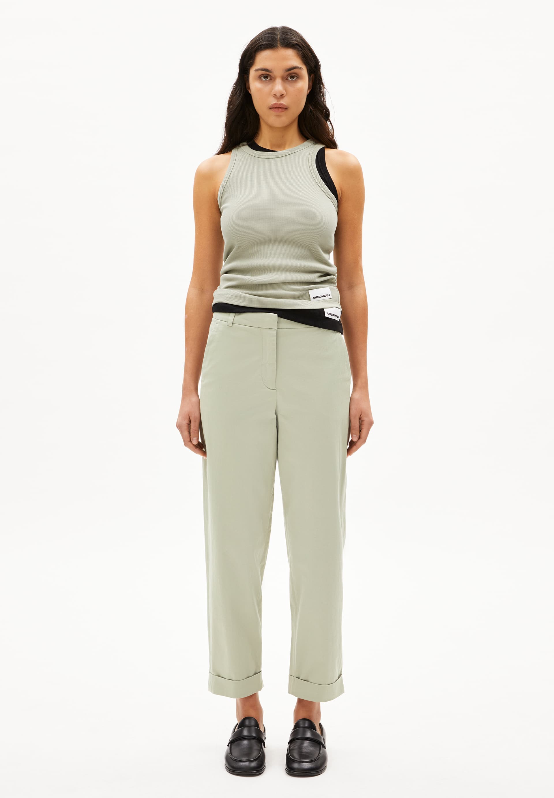 KAADWI Pantalon en toile en coton bio mélangé