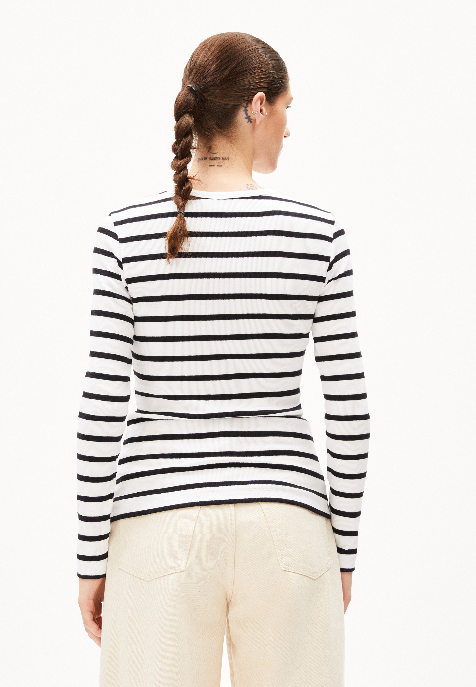 MAYWAA STRIPES Ripp-Longsleeve aus Bio-Baumwoll Mix