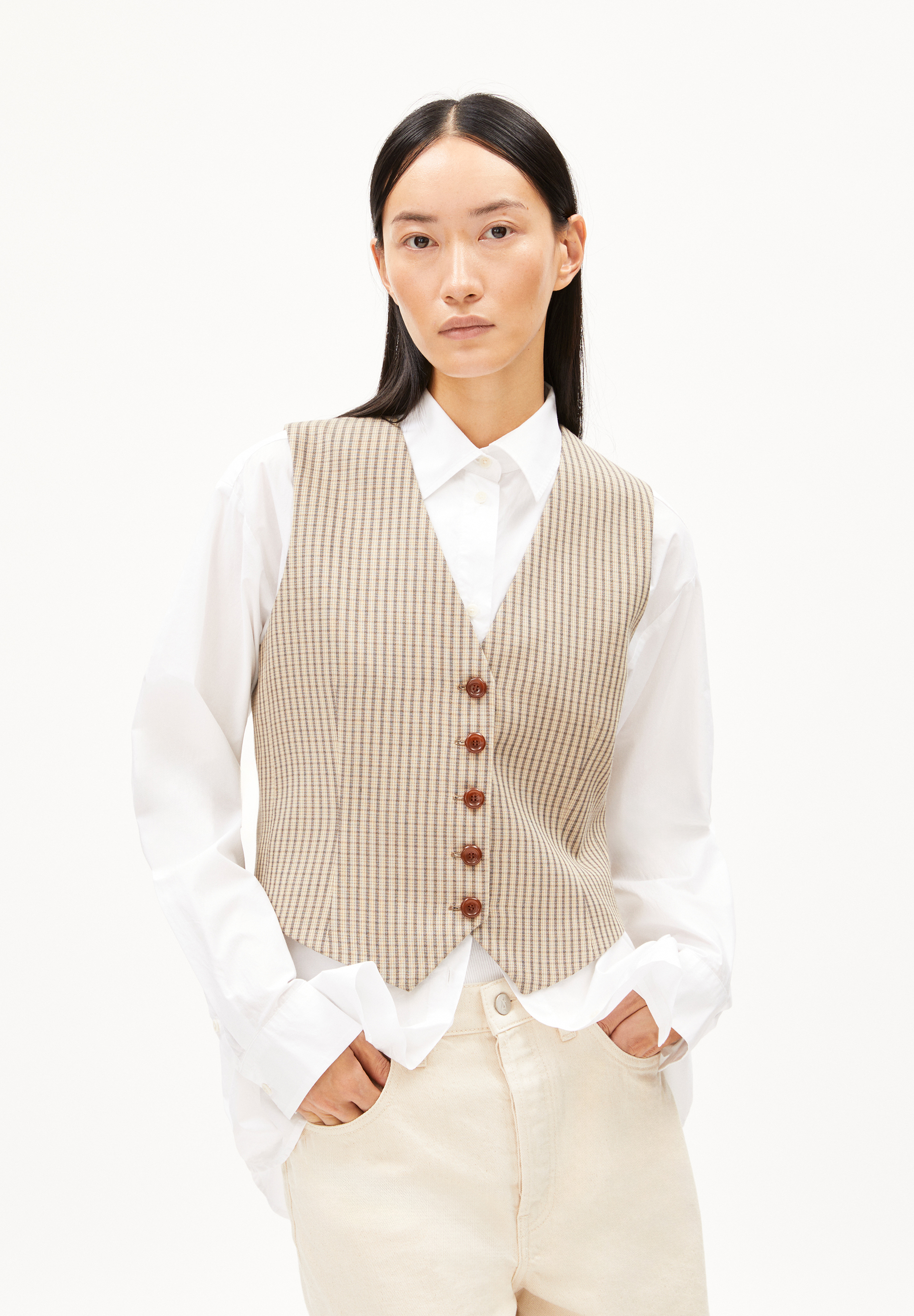 SINERIAA CHECK Gilet sans manches en viscose LENZING™ ECOVERO™