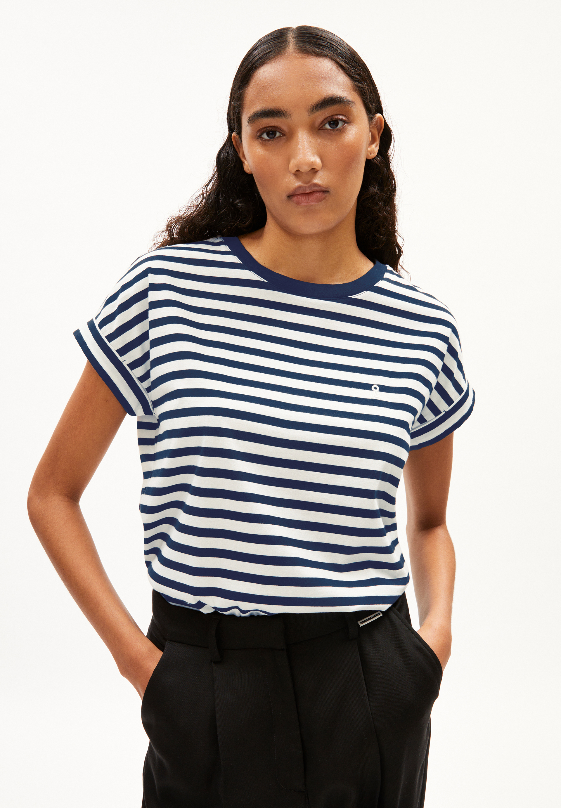 IDAARA STRIPES T-shirt à coupe ample en coton bio