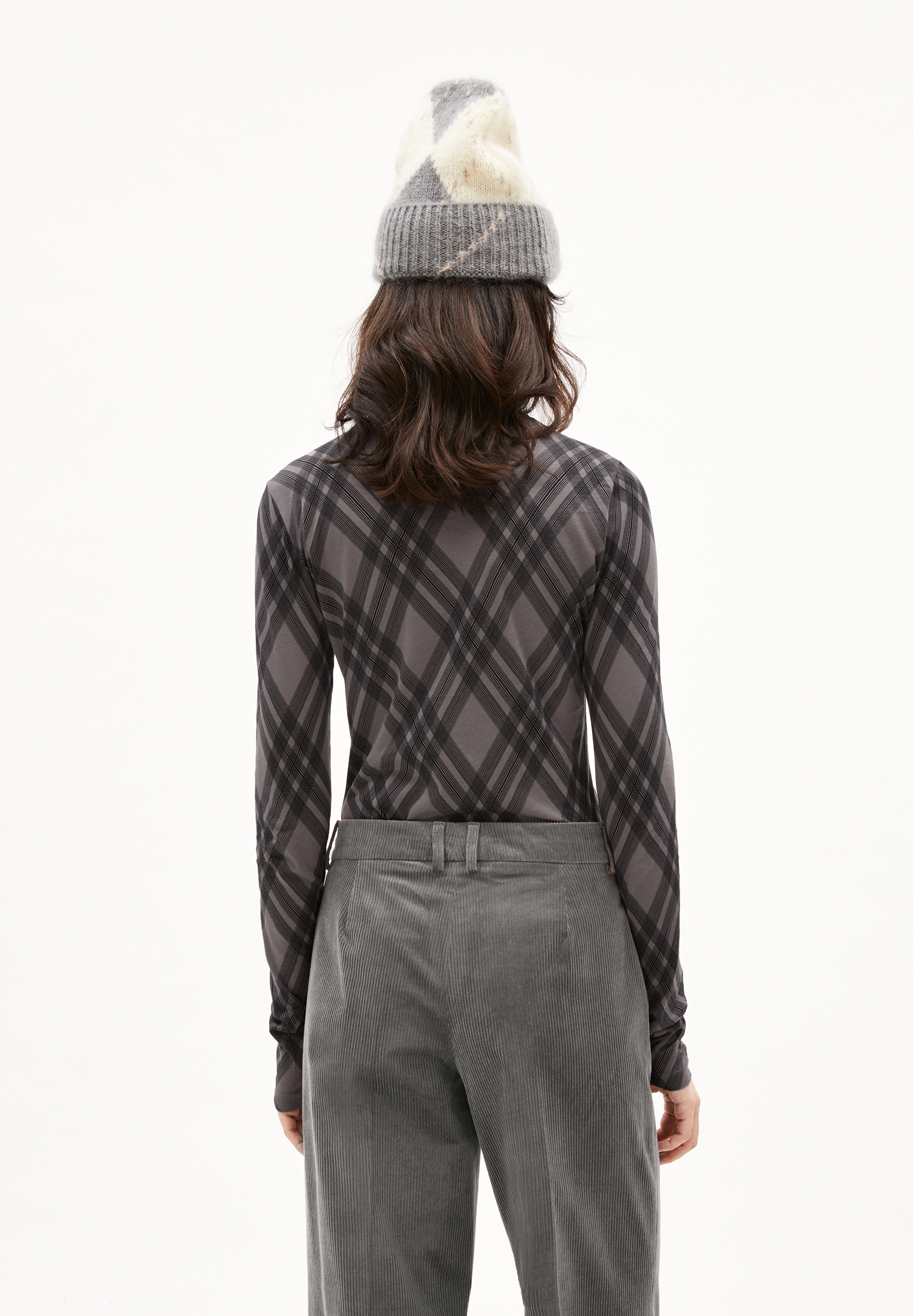 GRAZILIAA ARGYLE Longsleeve Slim Fit made of Organic Cotton