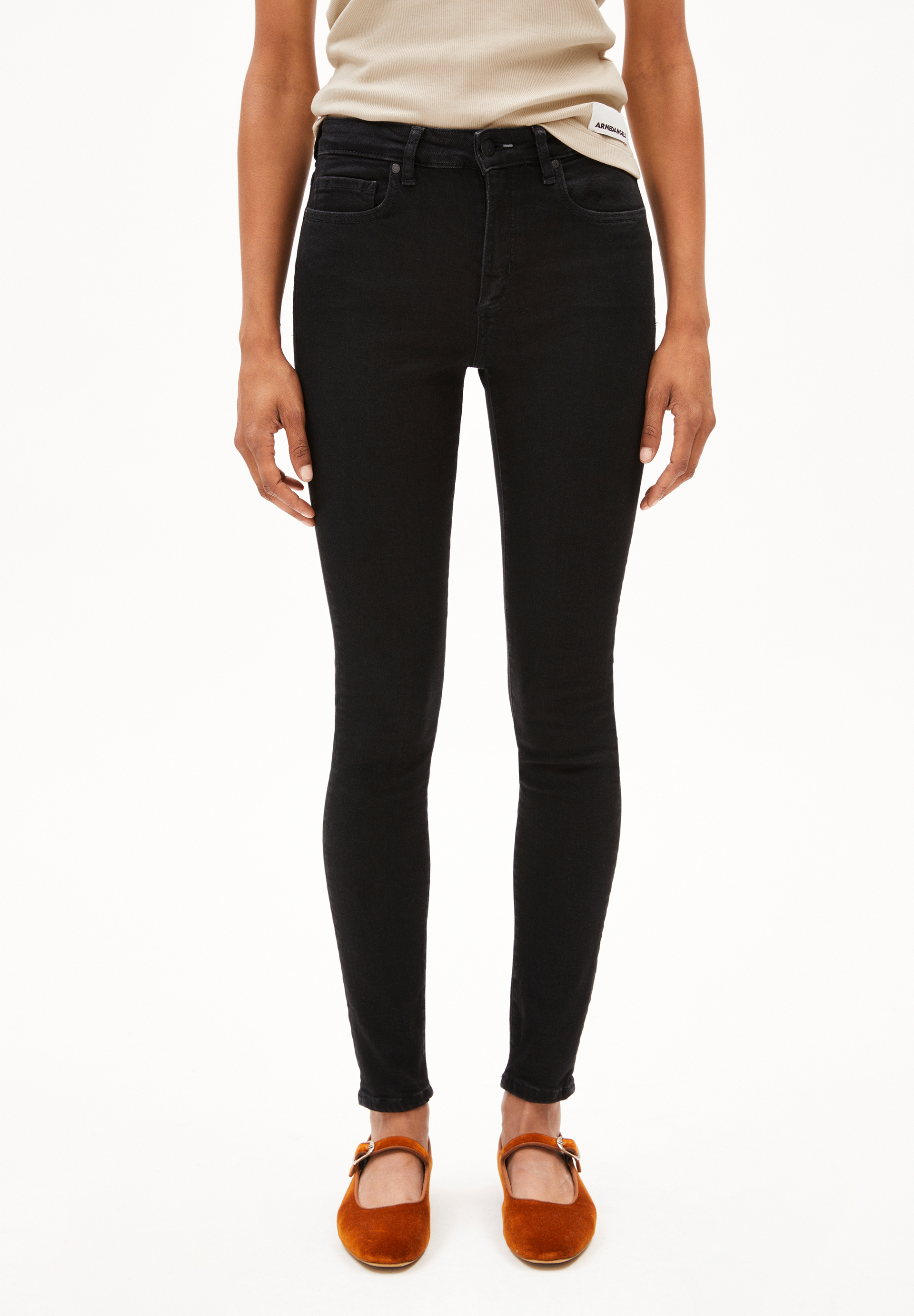 TILLAA Jean jambe skinny taille mi-haute en coton bio mélangé x-stretch