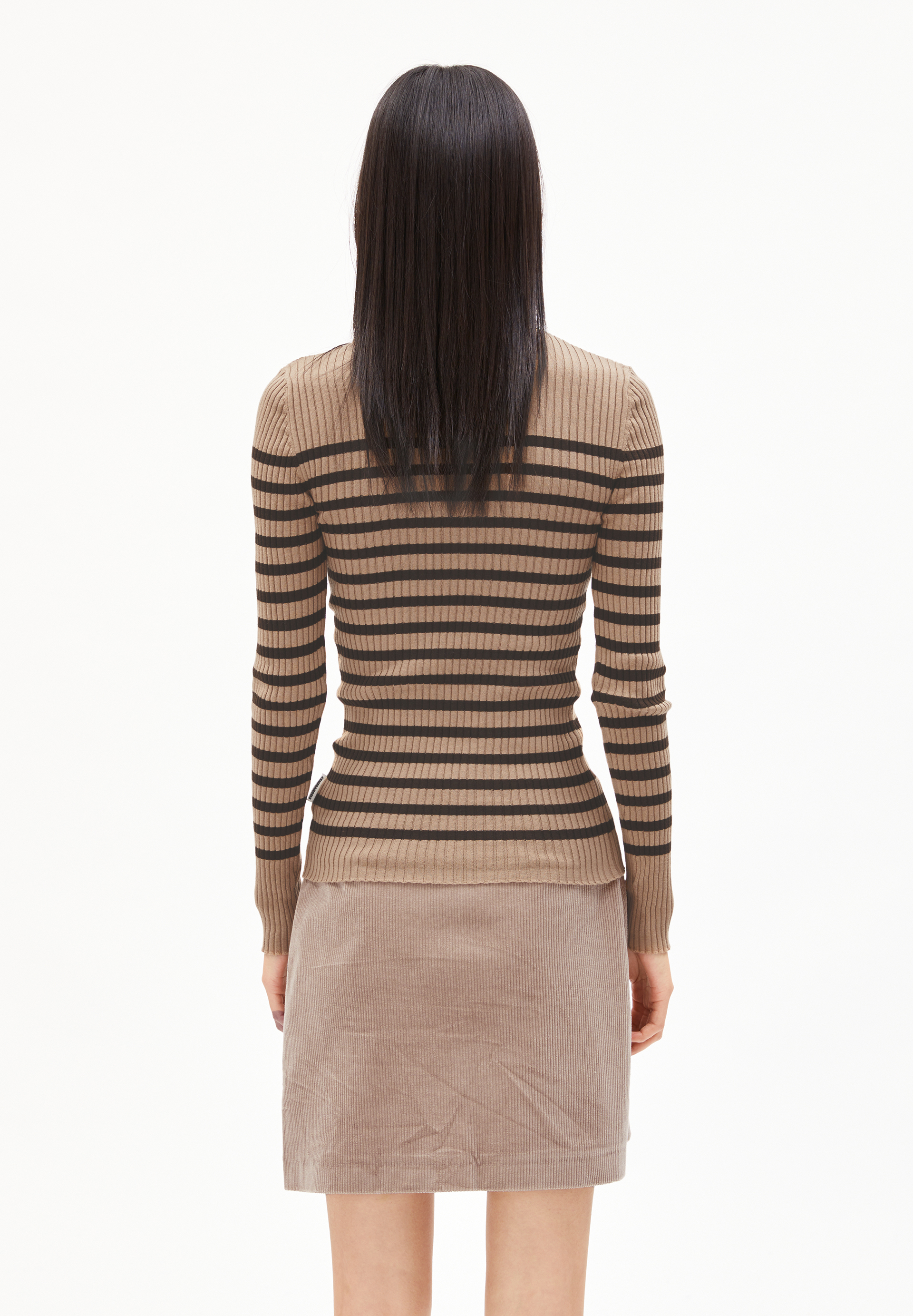 ALAANIA PLACED STRIPES Trui Slim Fit van biologisch katoen