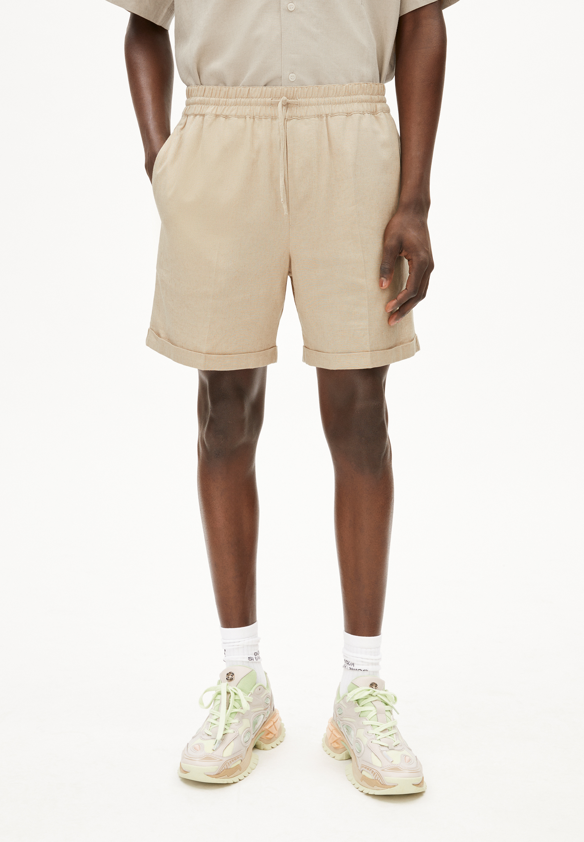 JAACQUE LINO - Männer Regular Fit Shorts - beige