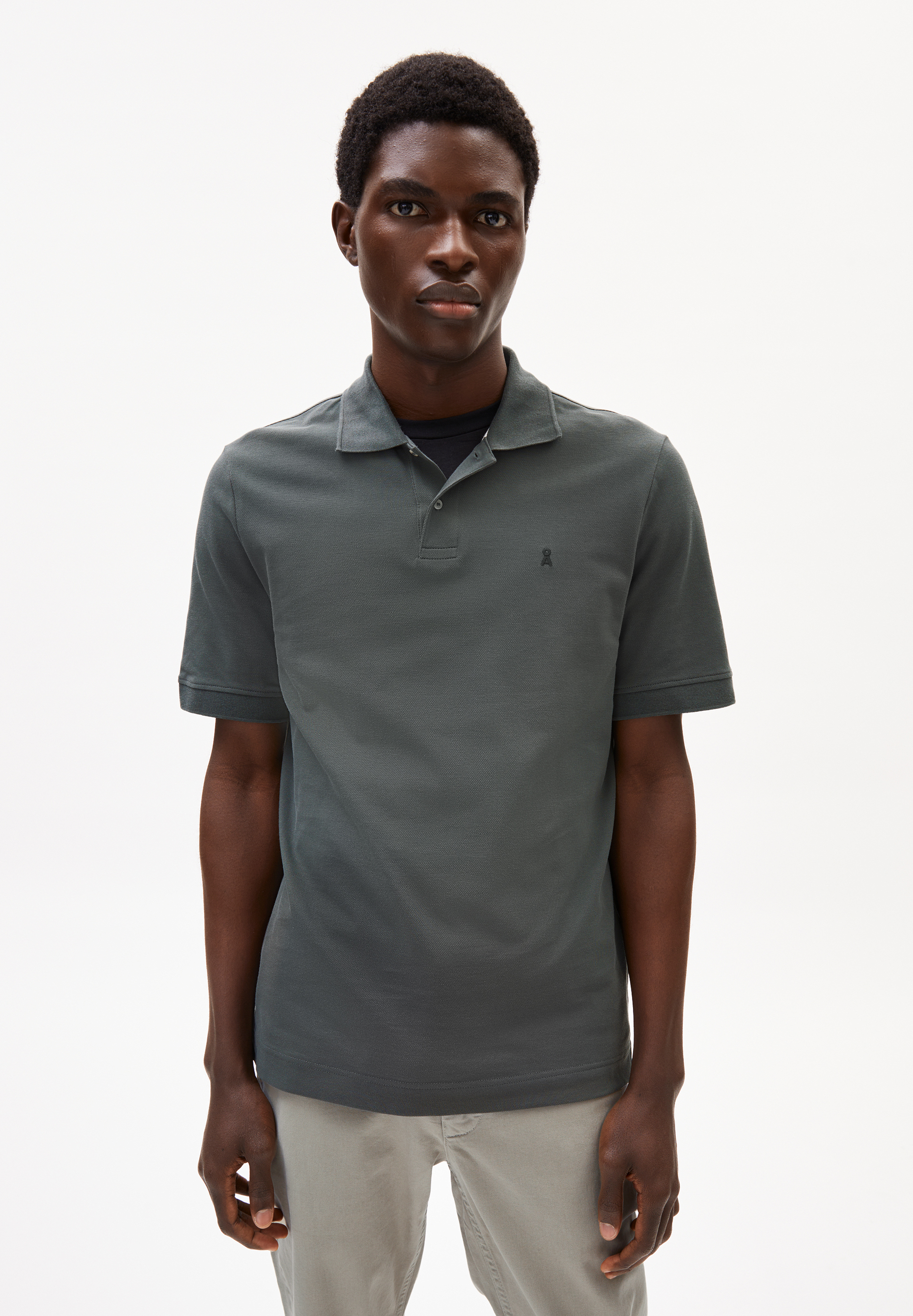 MAARIO - Männer Regular Fit Poloshirt - grau