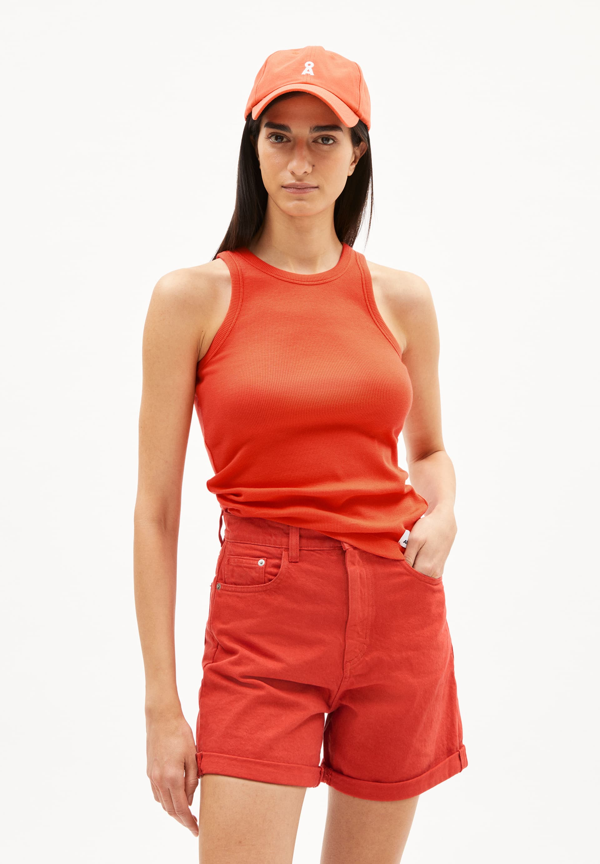 KANITAA - Frauen Fitted Top - orange