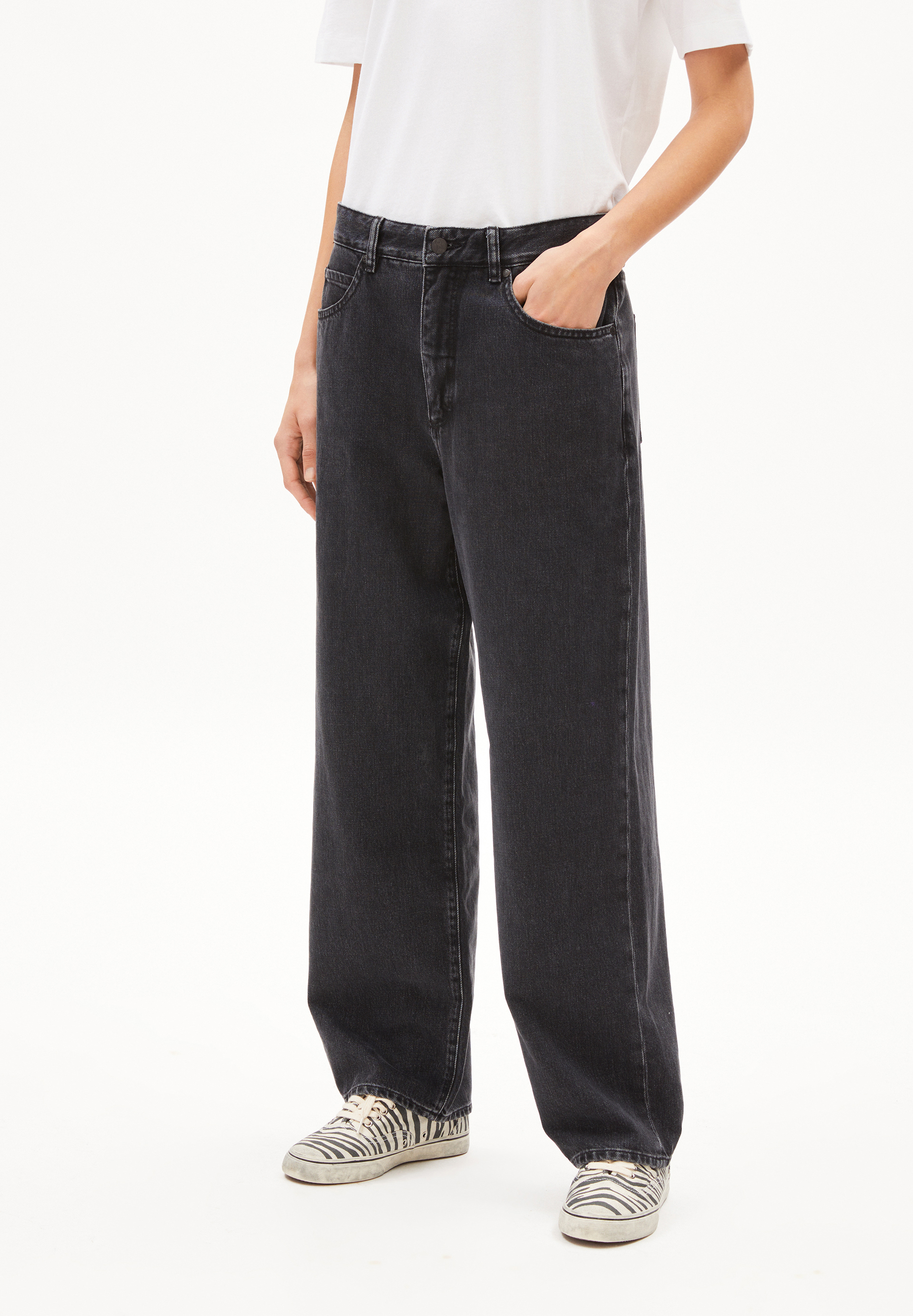 HAAYI - Frauen Baggy Fit Jeans - schwarz