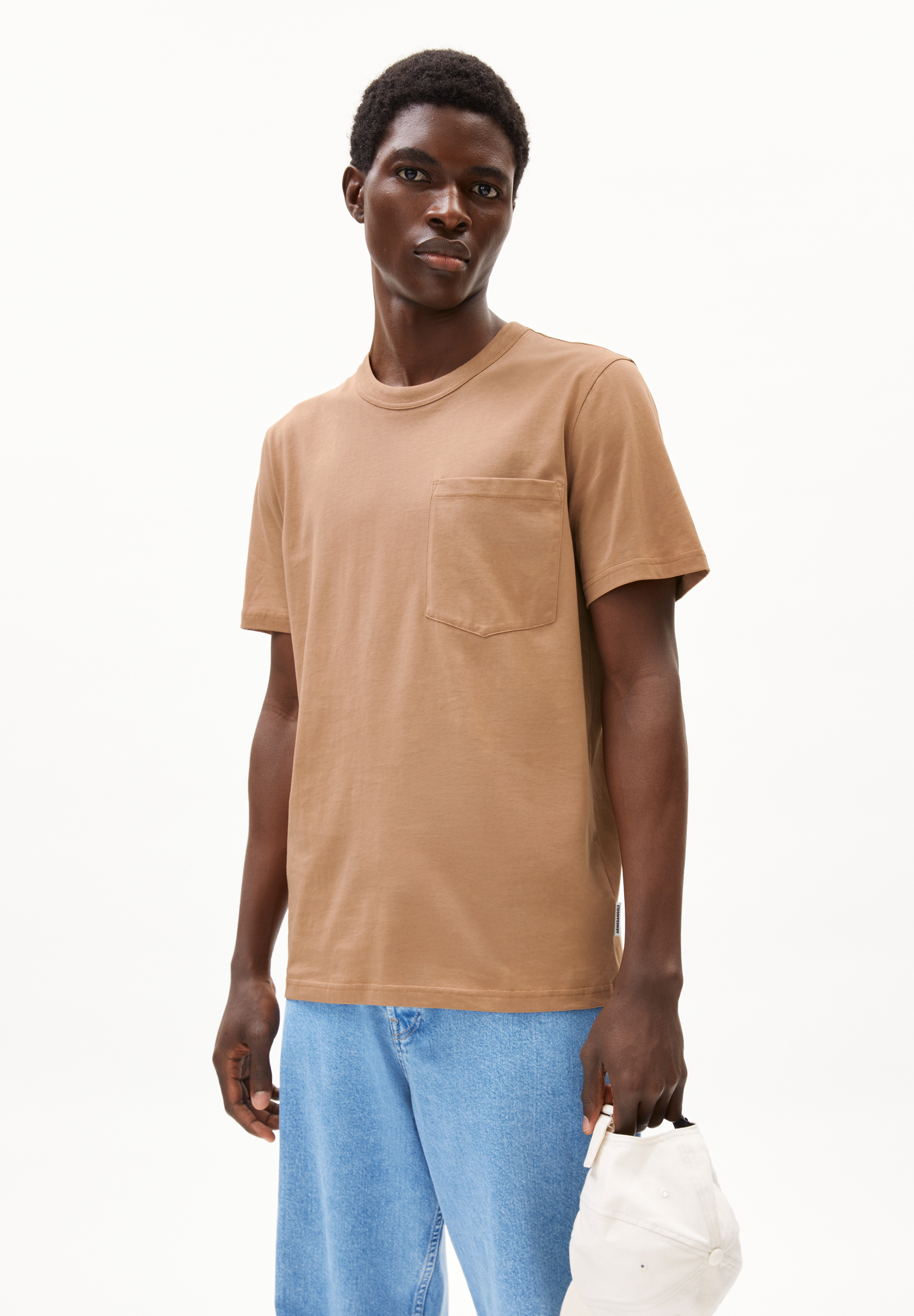 MAARKOS POCKET - Männer Relaxed Fit T-Shirt - beige