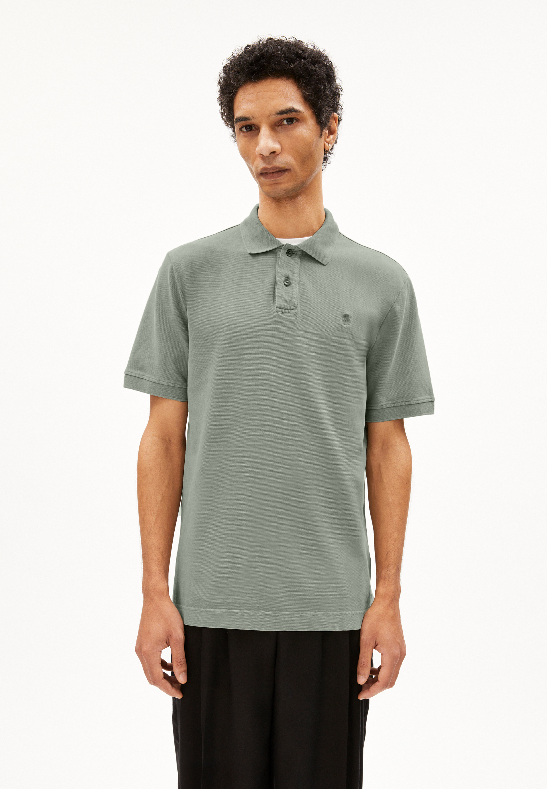 FIBRAAS GMT DYE - Männer Regular Fit Poloshirt - grau