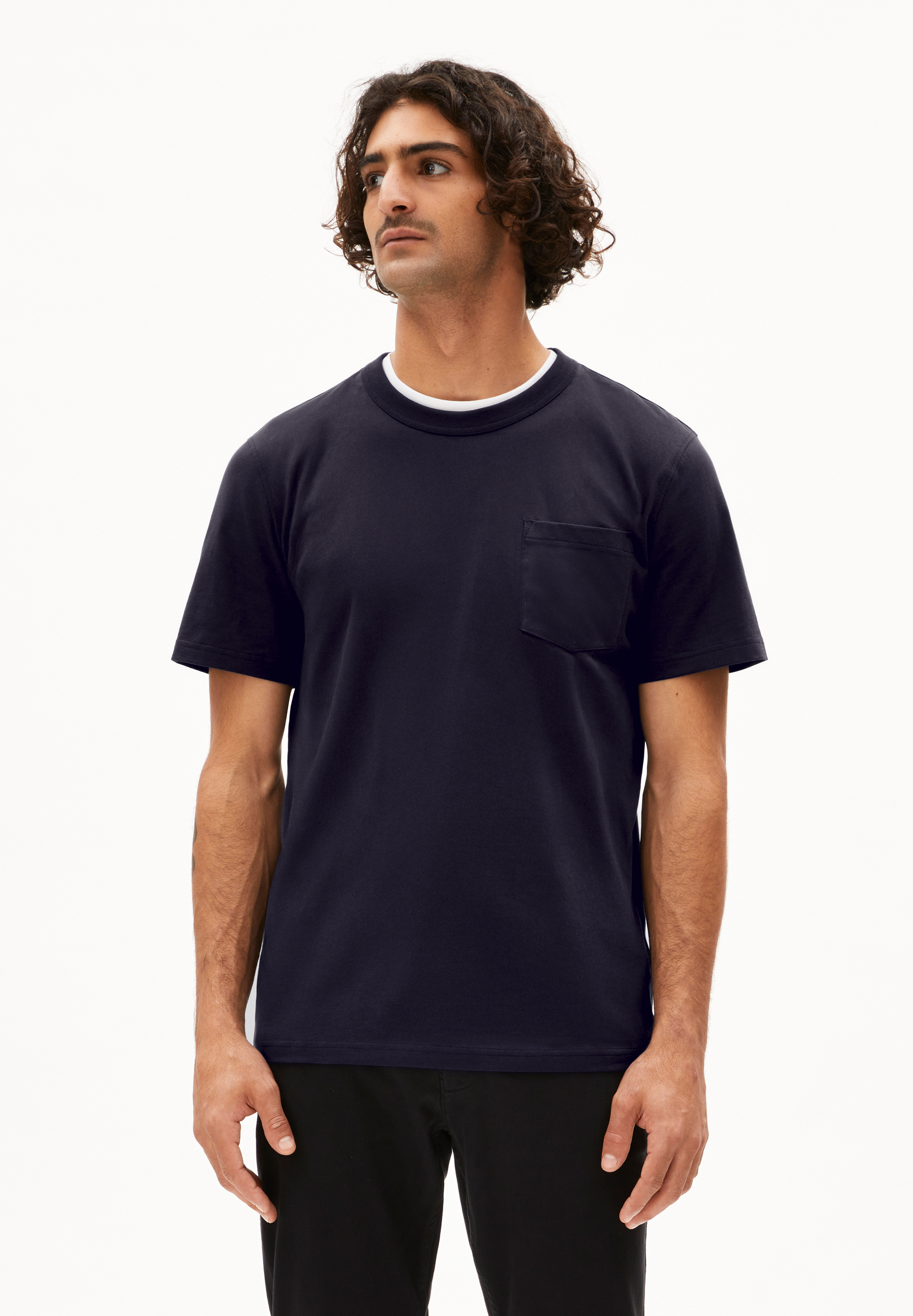 MAARKOS POCKET - Männer Relaxed Fit T-Shirt - blau