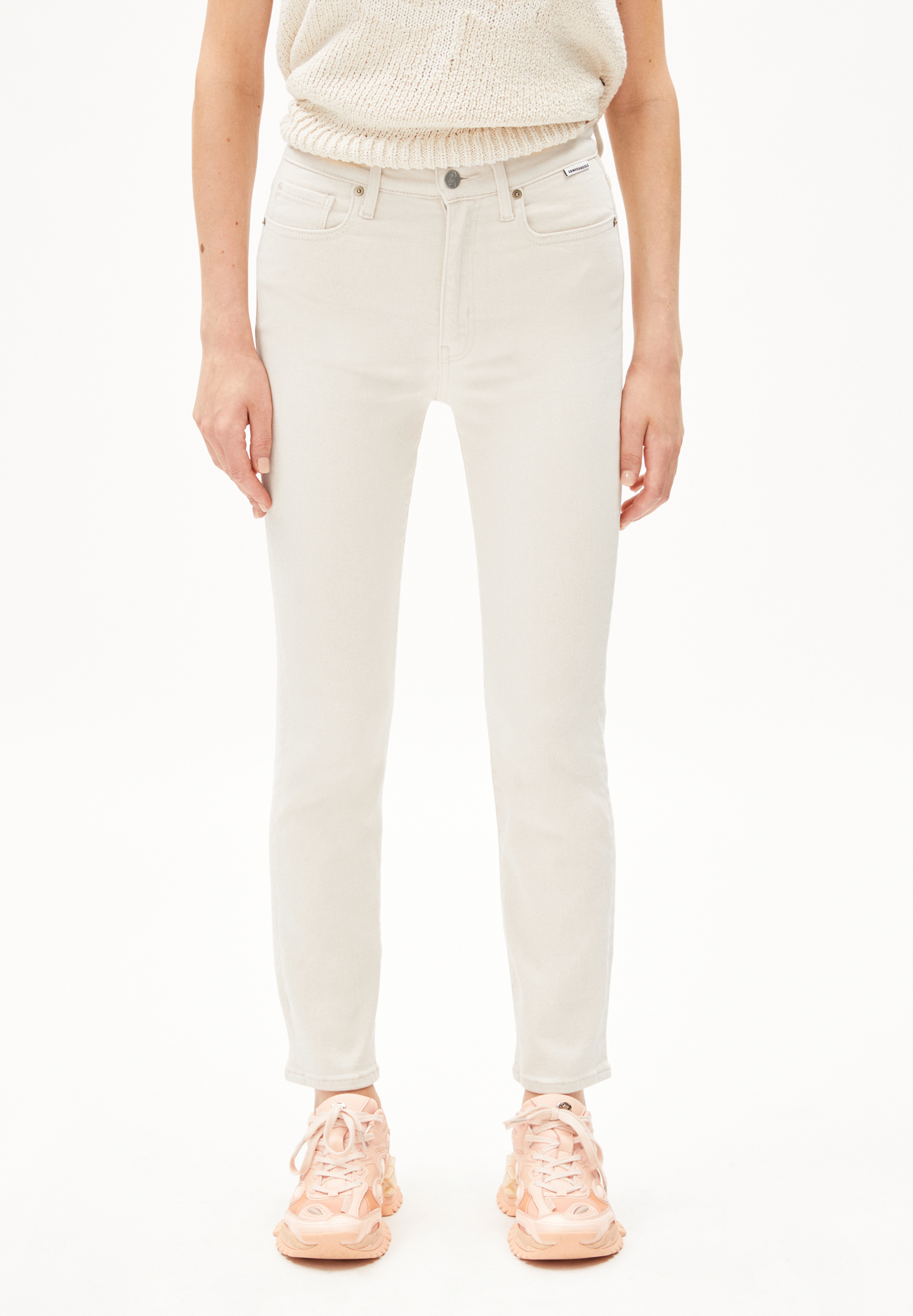 LEJAANI - Frauen Slim Fit Jeans - beige