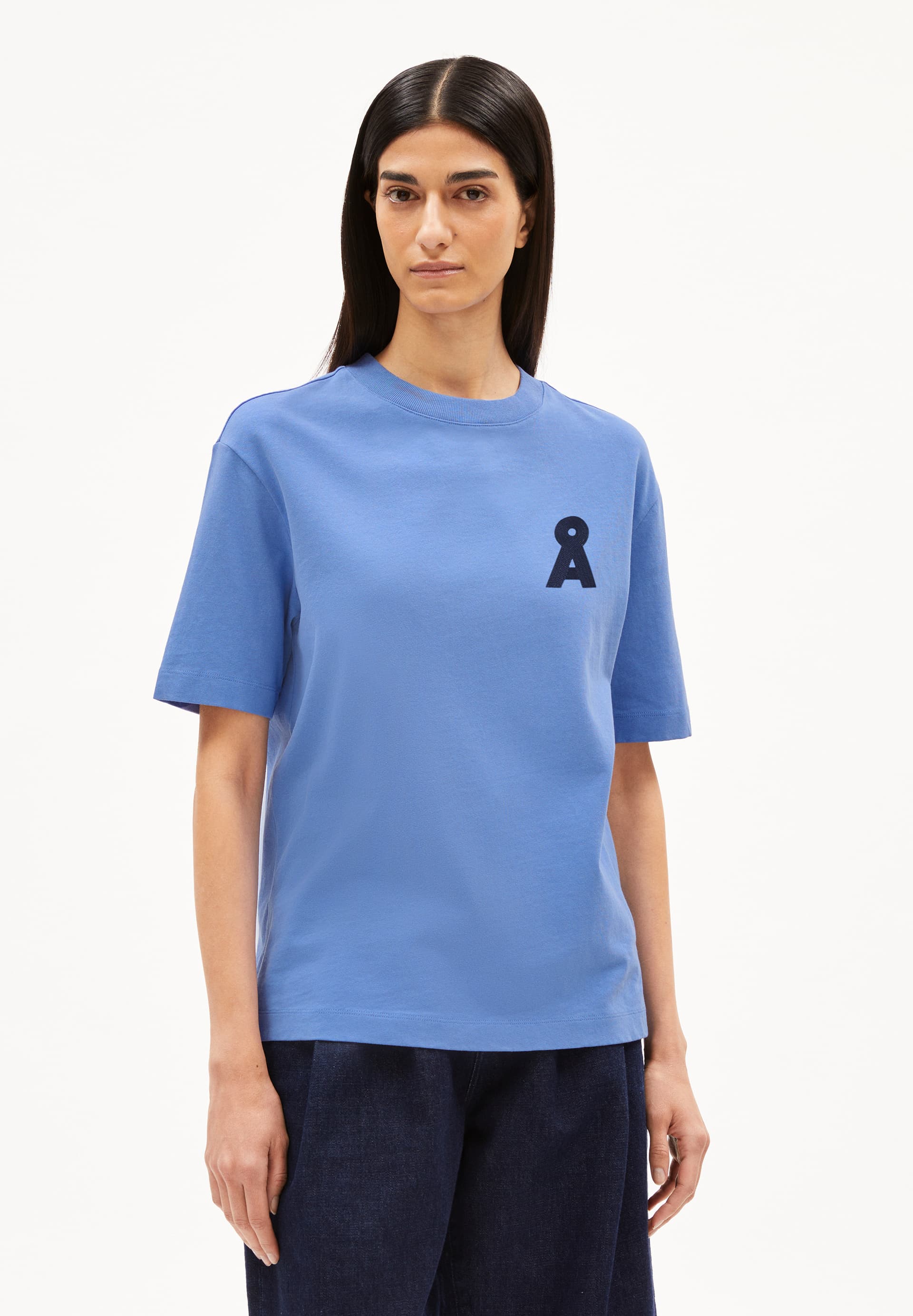 TARJAA Å EMBRO - Frauen Loose Fit T-Shirt - blau