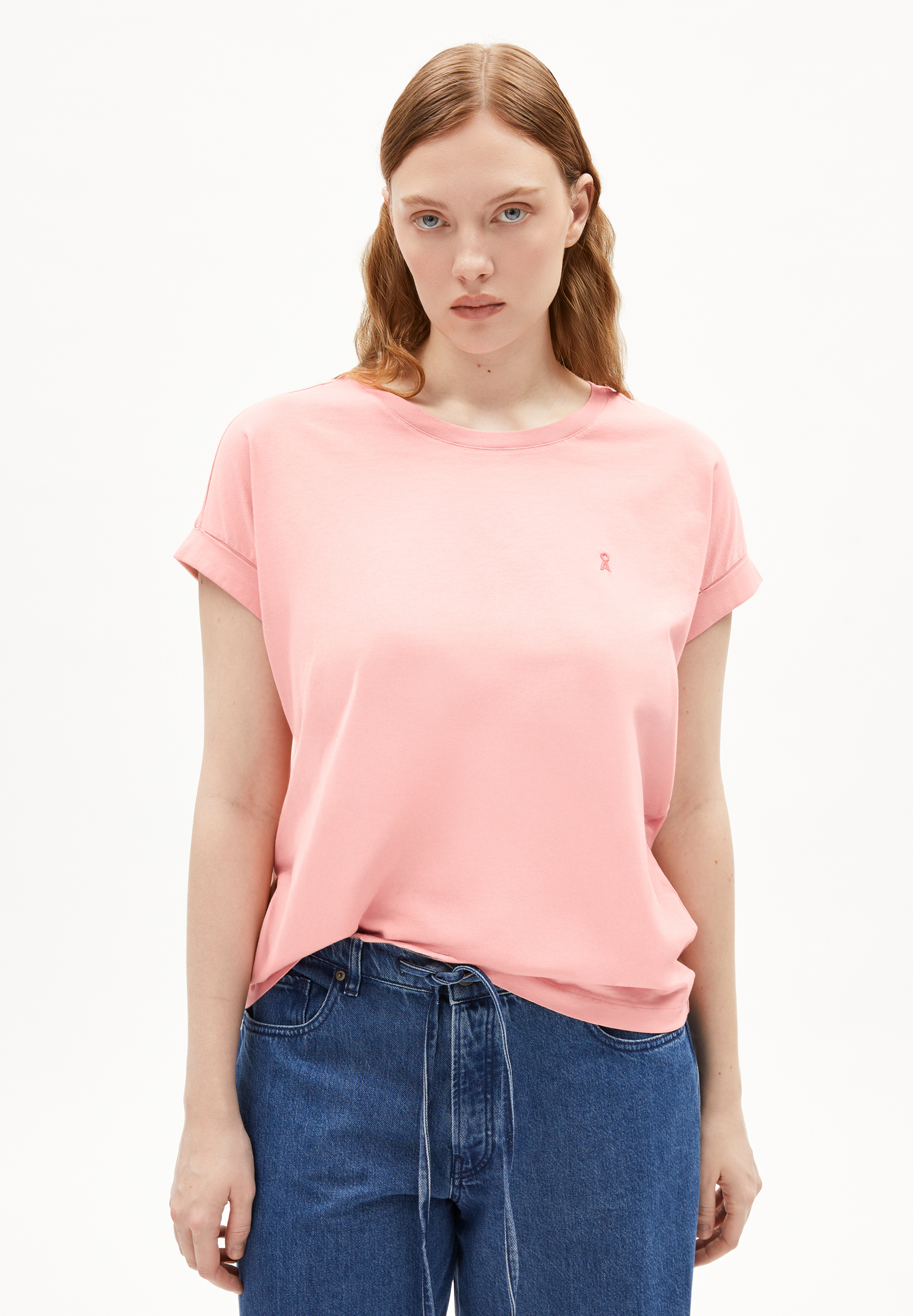 IDAARA - Frauen Loose Fit T-Shirt - rose