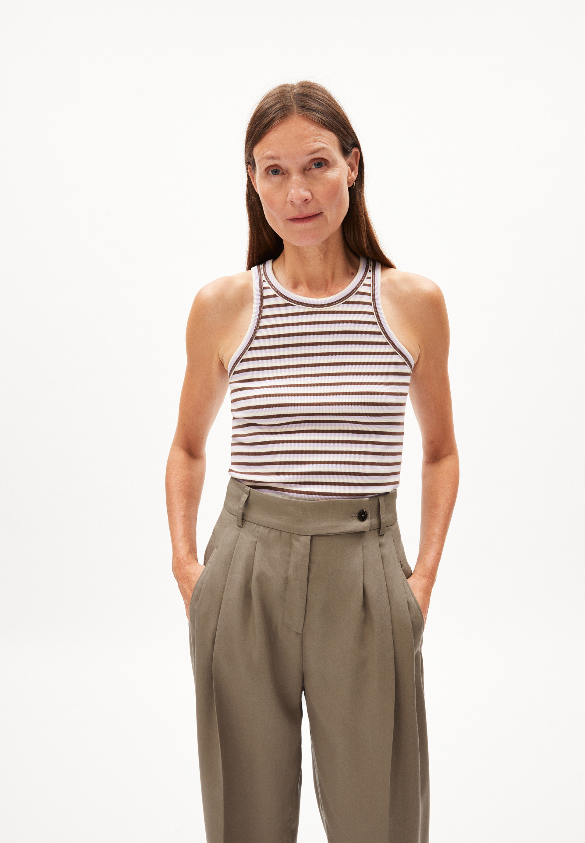 KANITAA STRIPES - Frauen Fitted Top - mehrfarbig