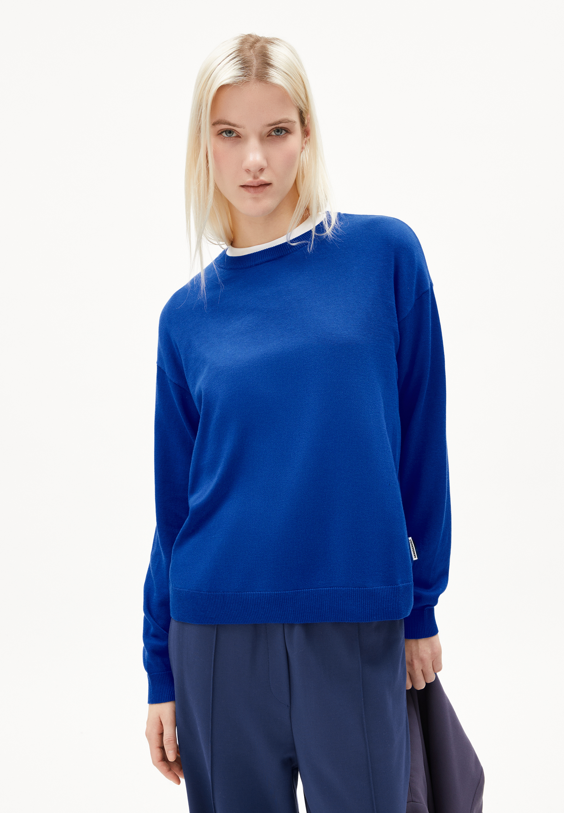 LARUNAA - Frauen Loose Fit Strickpullover - blau