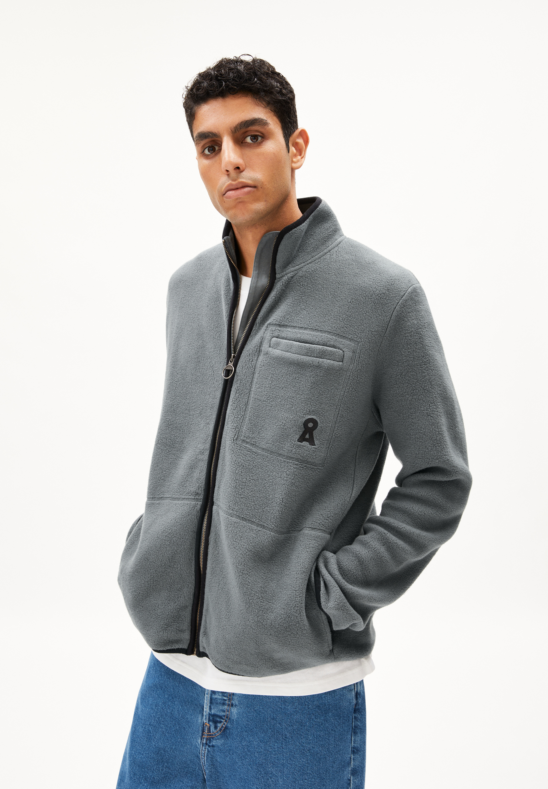 AABLEO FLEECE JACKET - Männer Relaxed Fit Jacke - grau