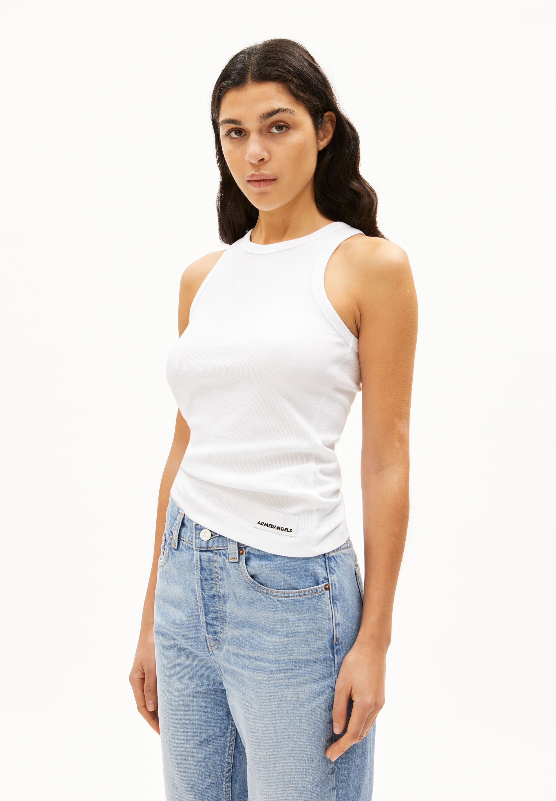 KANITAA - Frauen Fitted Top - weiss