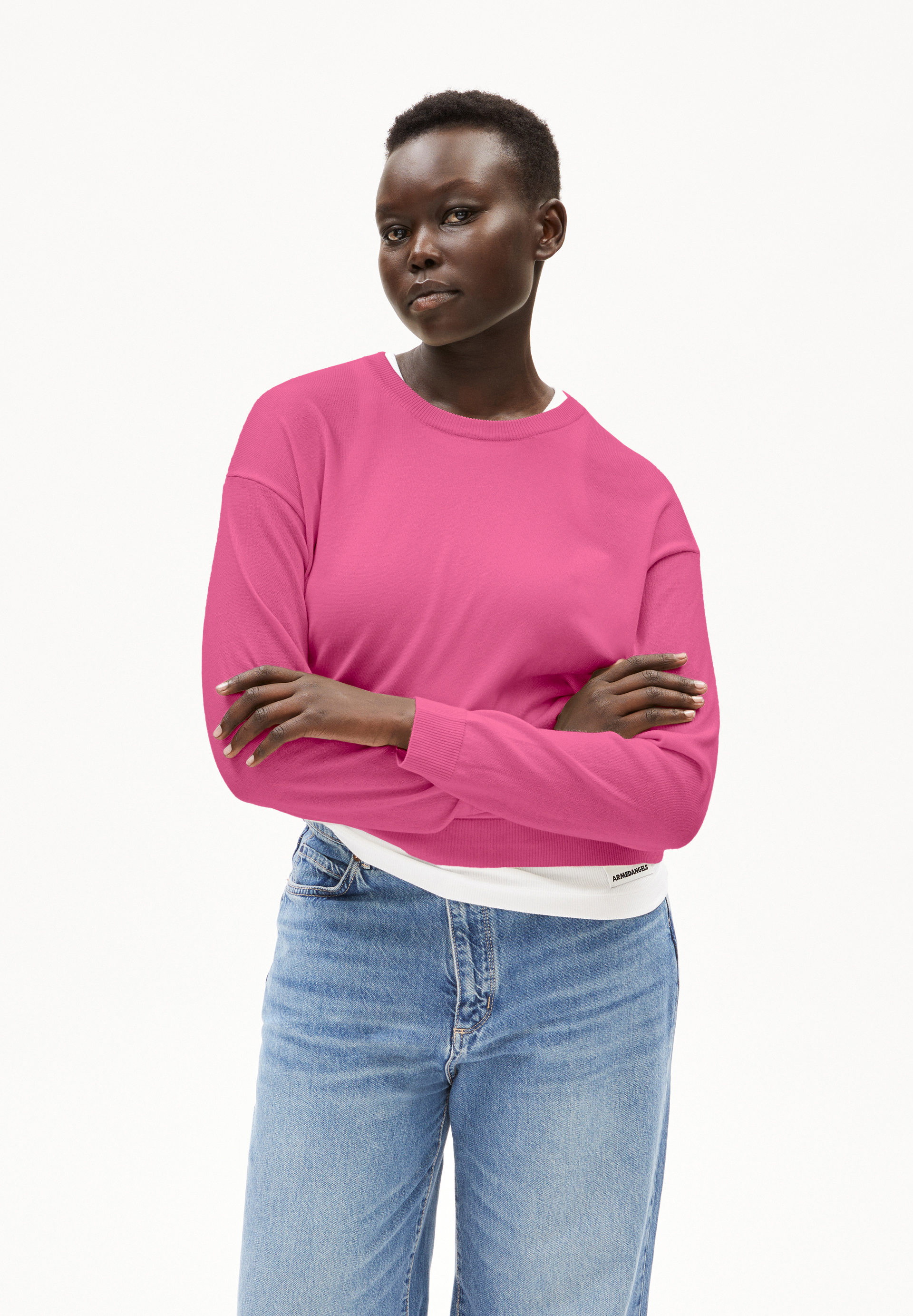 LARUNAA - Frauen Loose Fit Strickpullover - rose