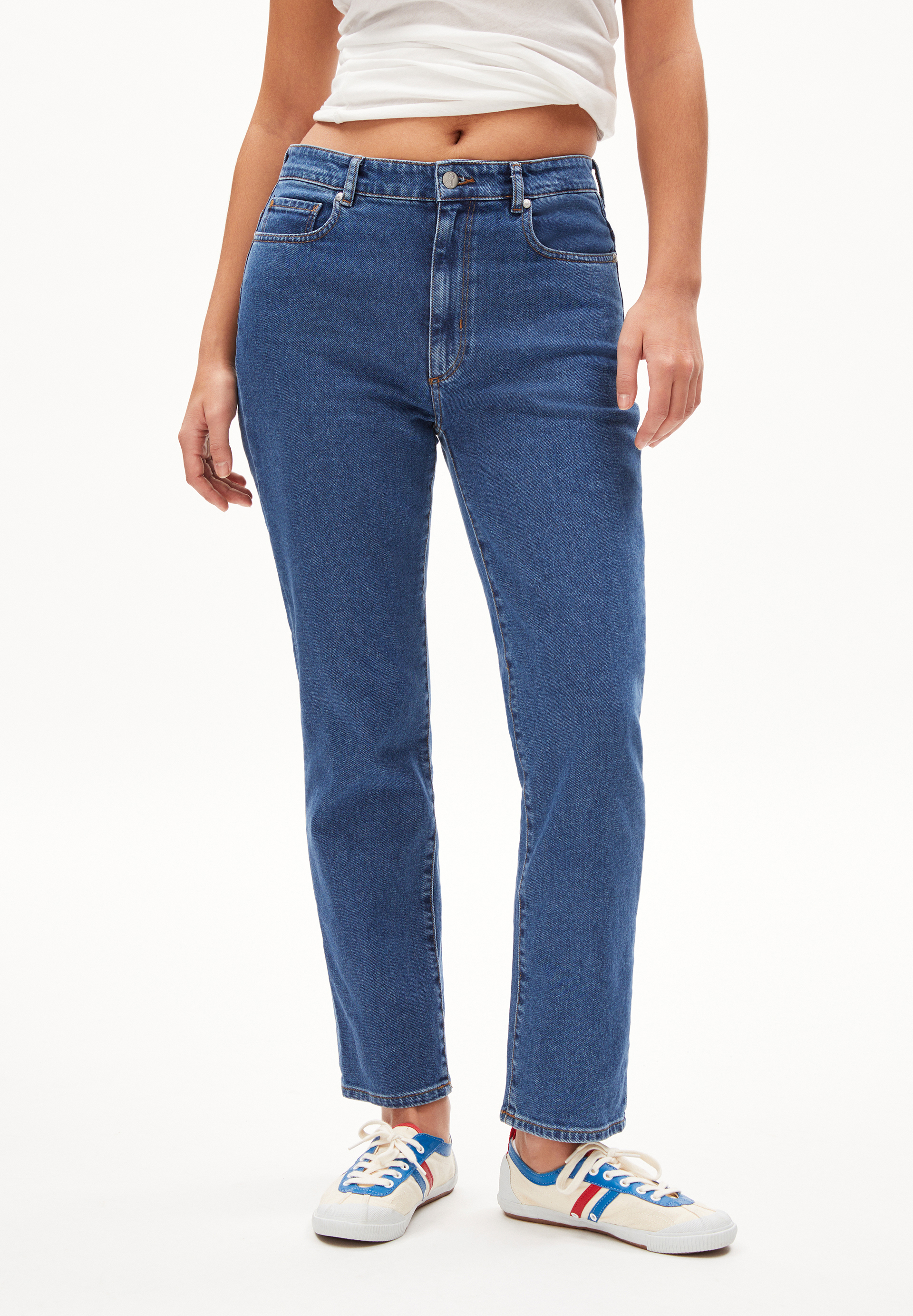 LEJAANI - Frauen Slim Fit Jeans - blau