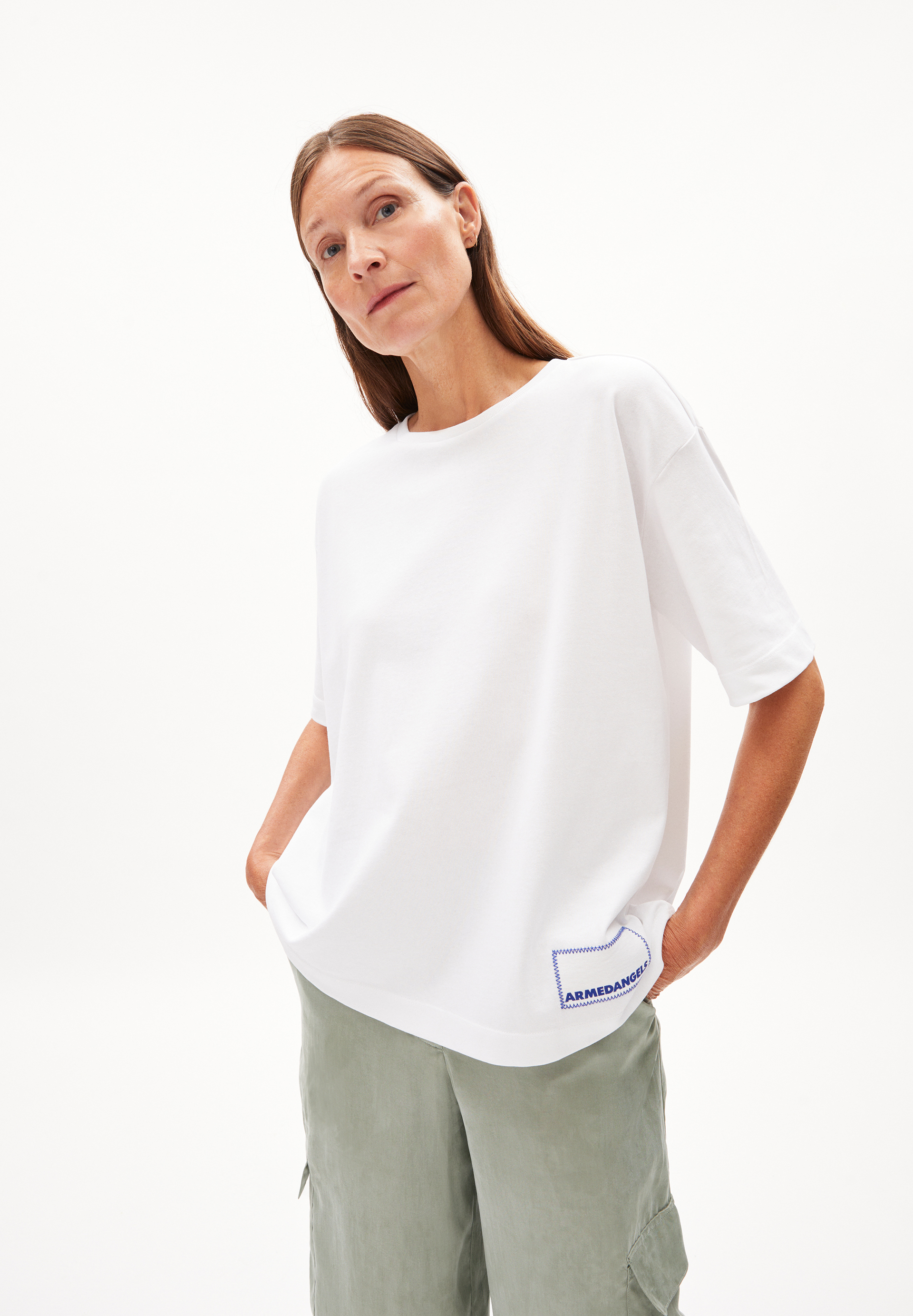 GIANNA LEONAA - Frauen Oversized Fit T-Shirt - weiss