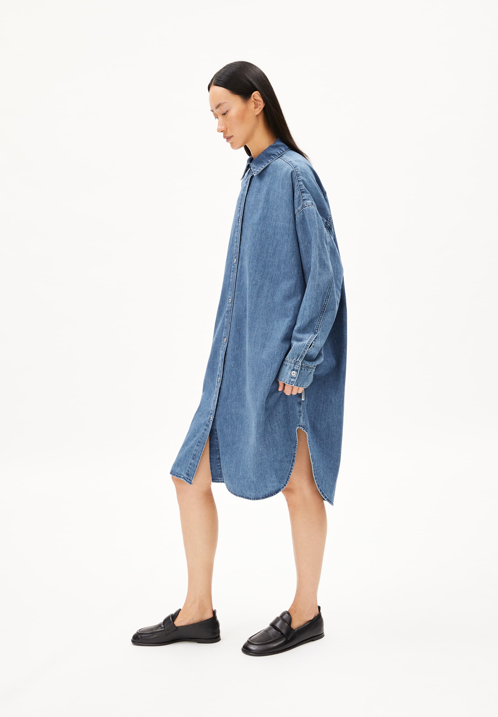 SAALY - Frauen Oversized Fit Kleid - blau