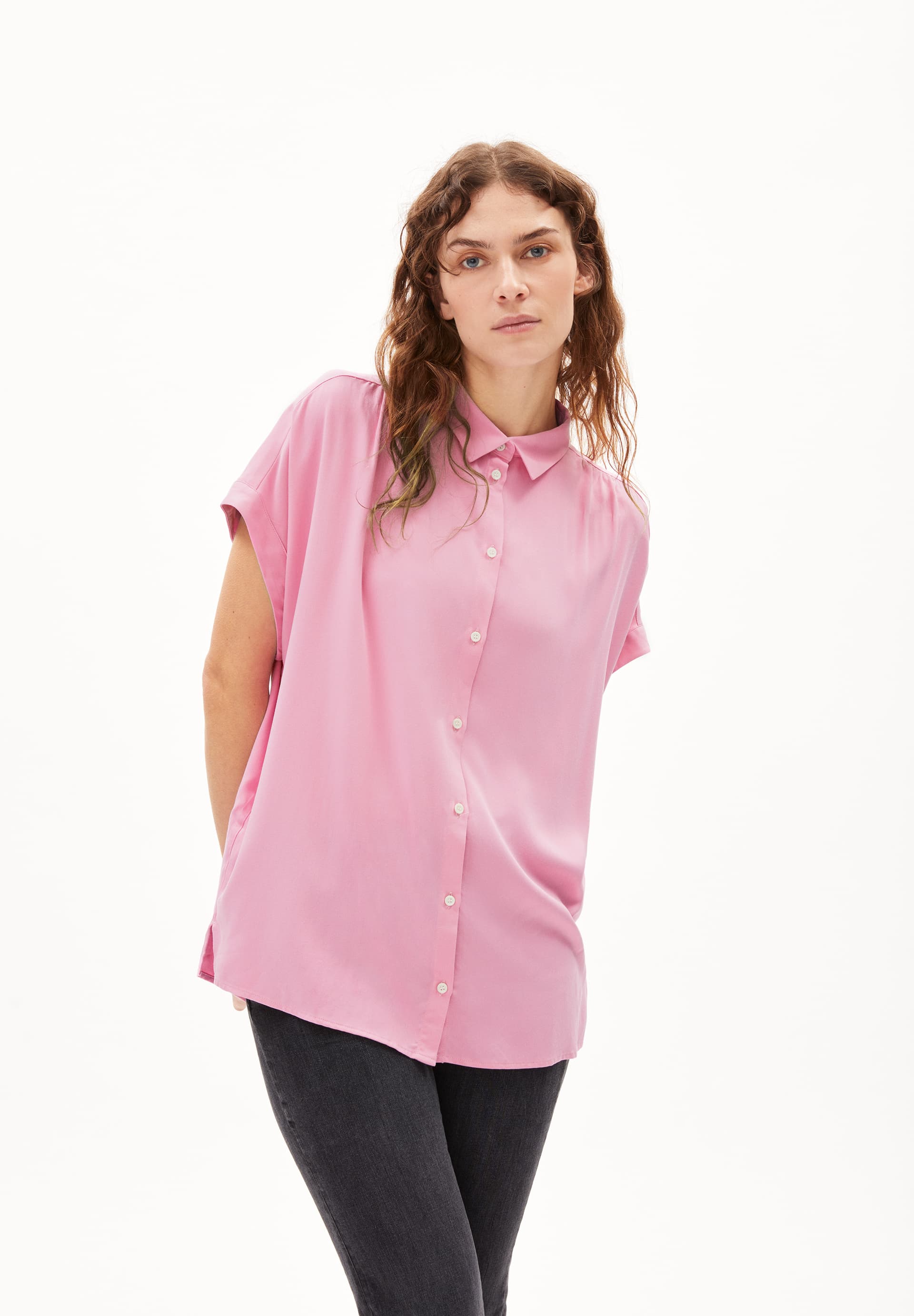 ZONYAA - Frauen Relaxed Fit Bluse - pink