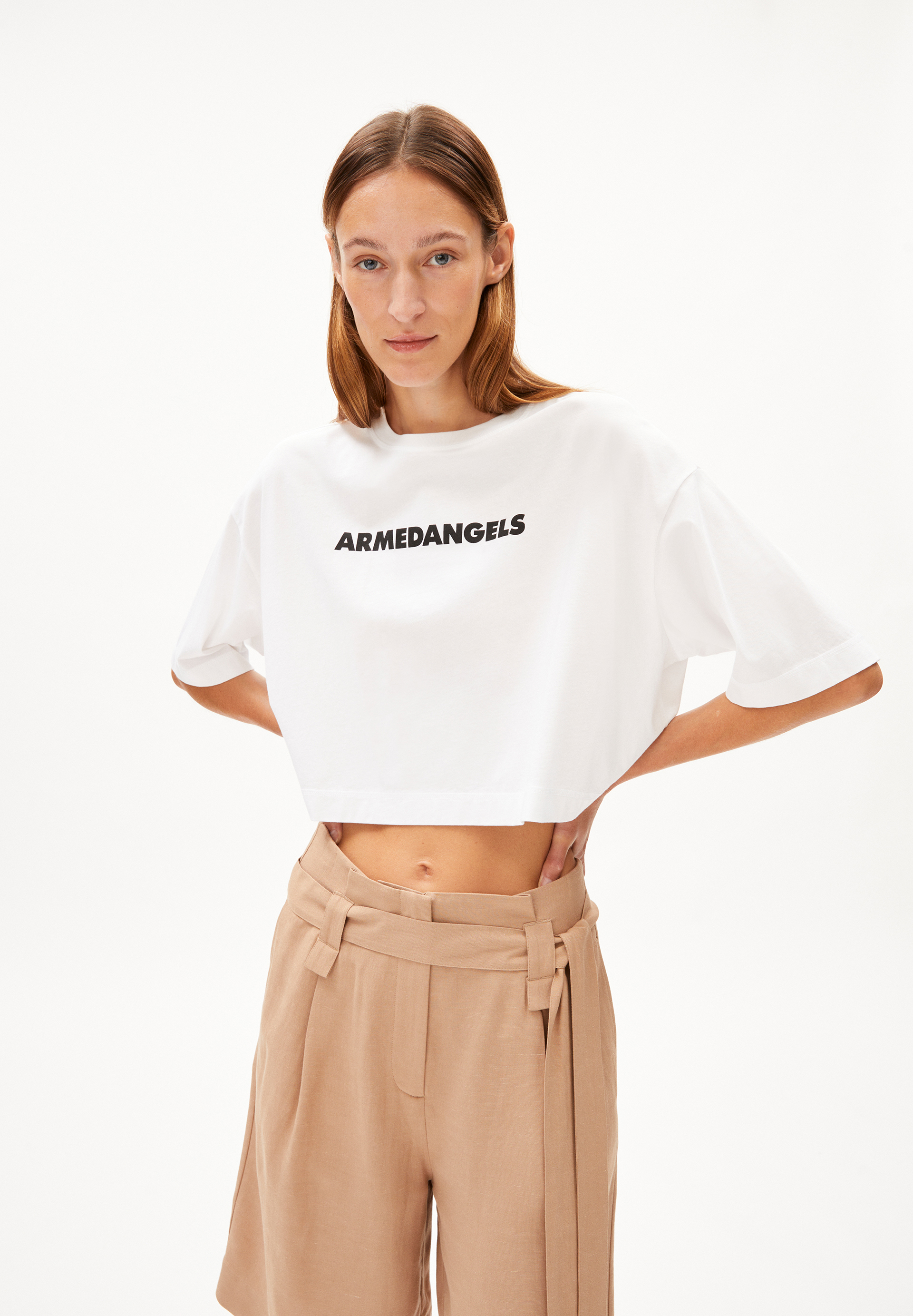 LARIAA ARMEDANGELS - Frauen Oversized Fit T-Shirt - weiss