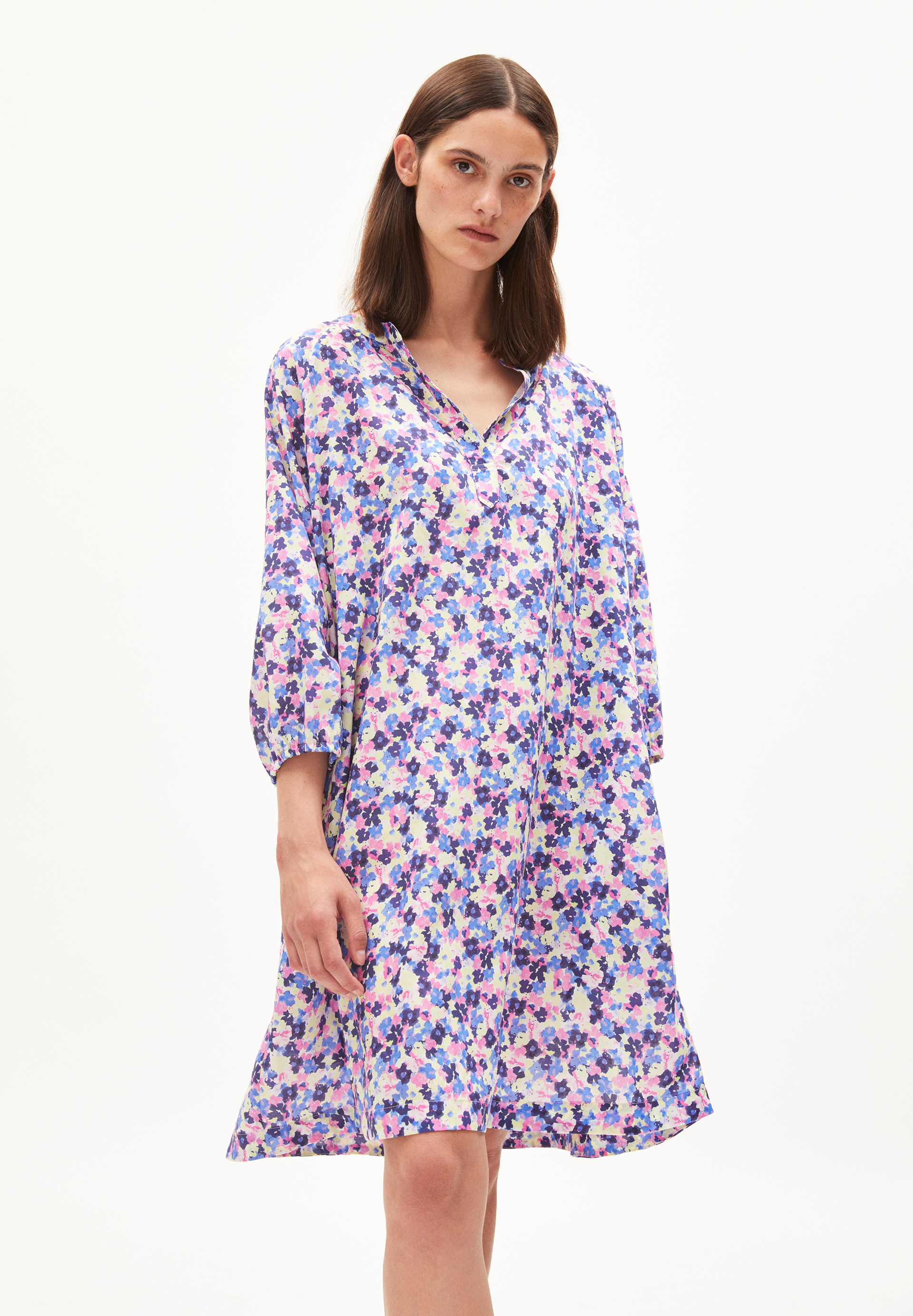 PRISCAA MULTI FLORAL - Frauen Oversized Fit Kleid - gelb