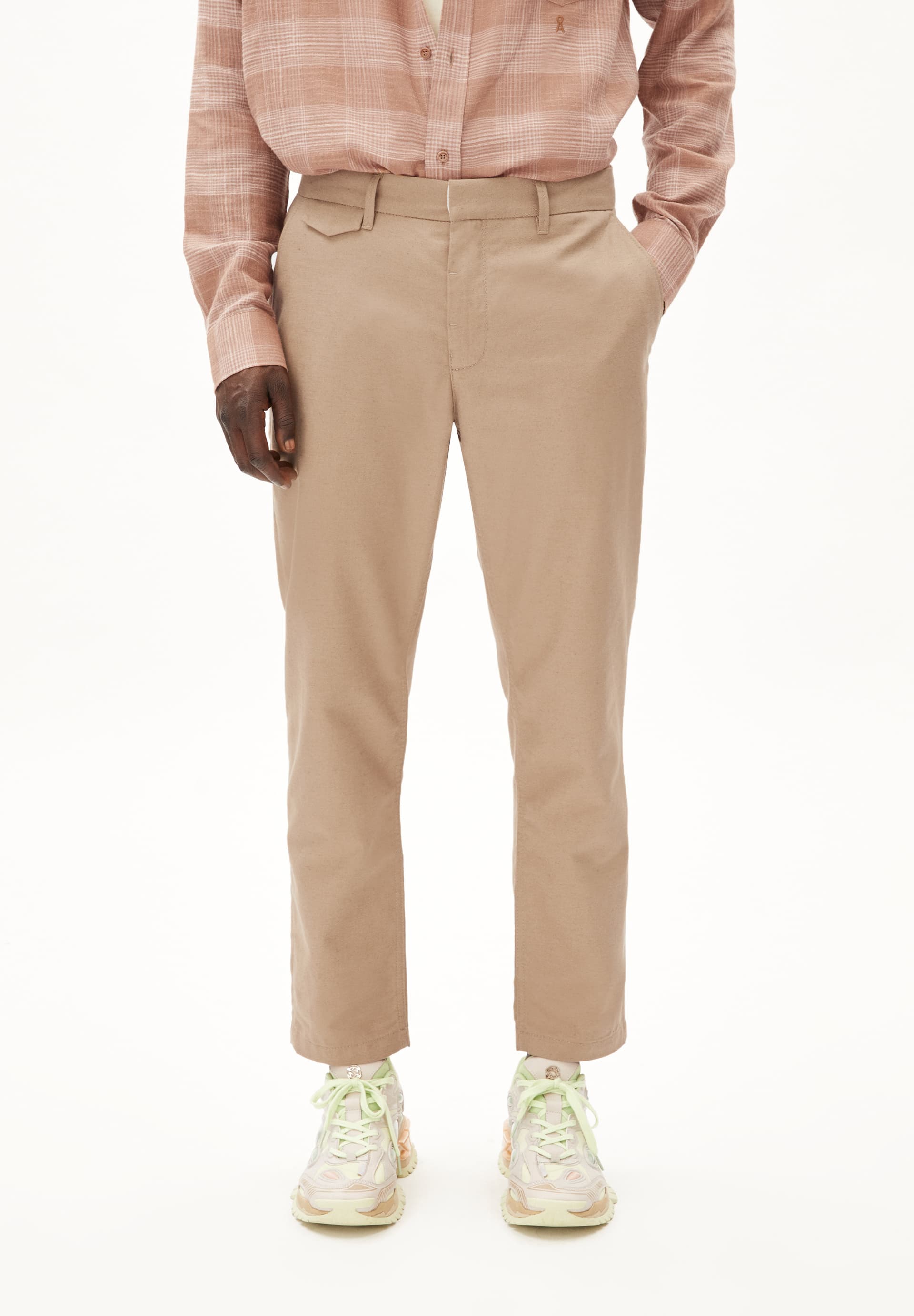 ALVAARO LINEN - Männer Tapered Fit Hose - braun