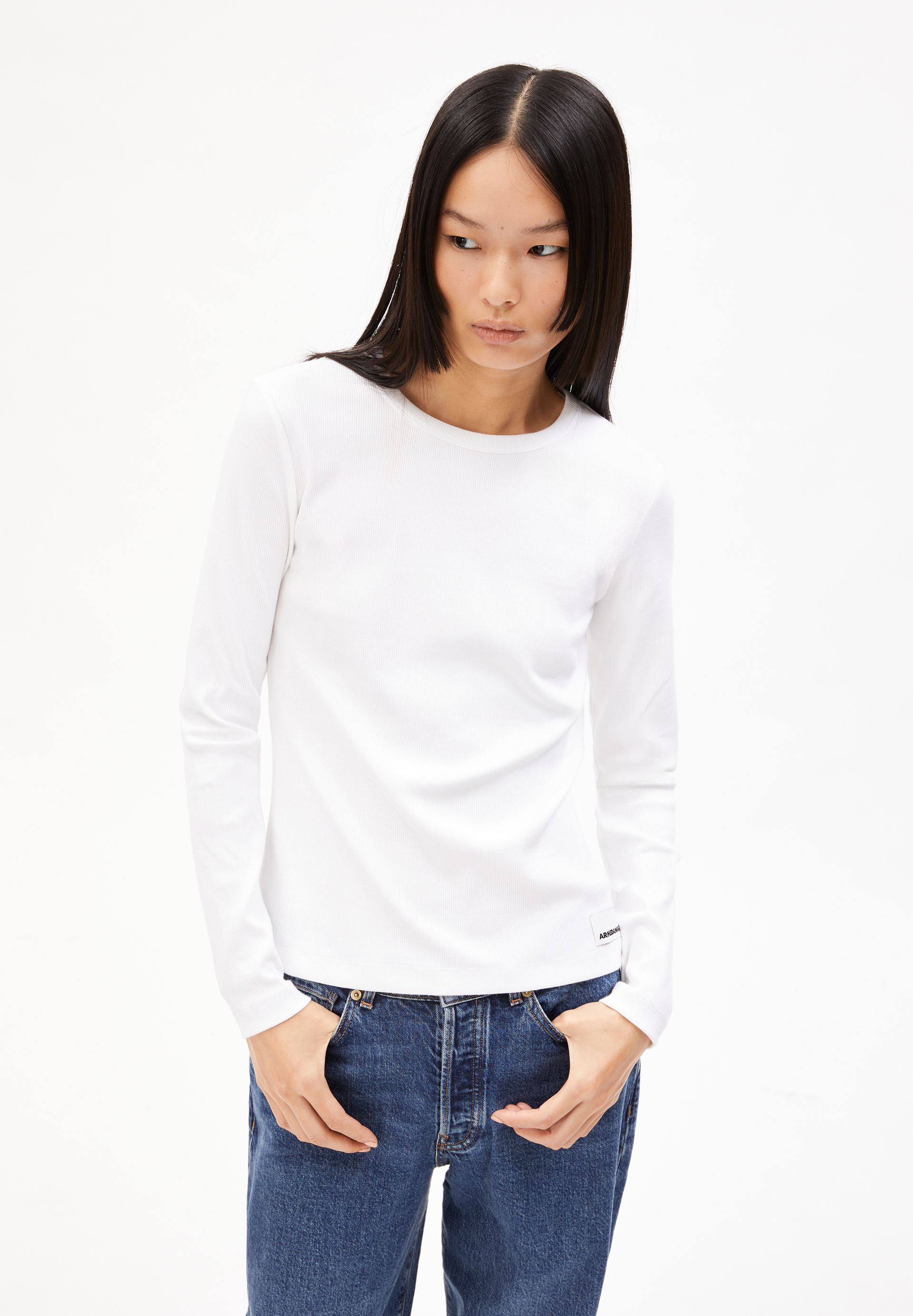 JAALIA - Frauen Regular Fit Longsleeve - weiss