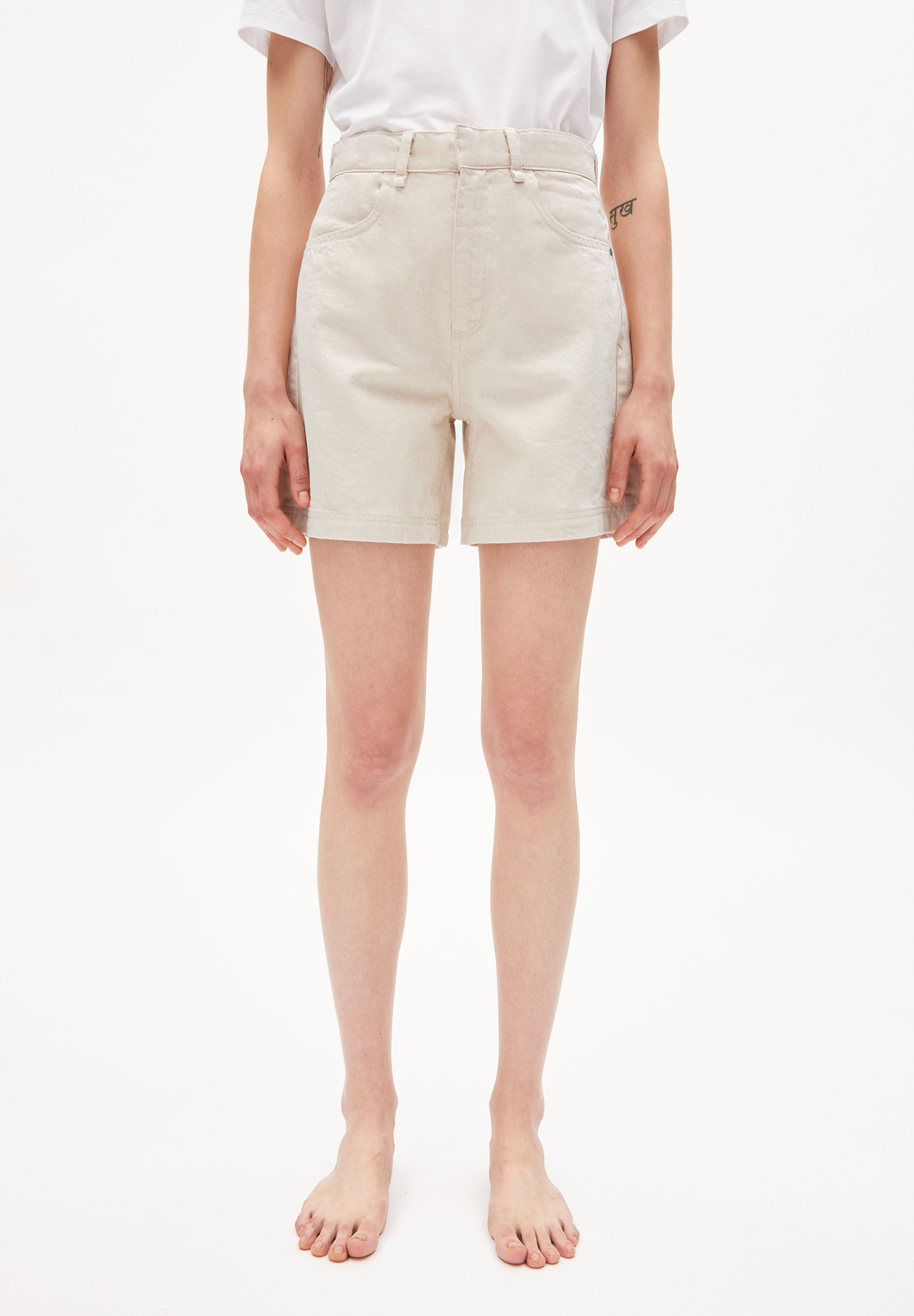 AANELI UNDYED - Frauen Regular Fit Shorts - beige