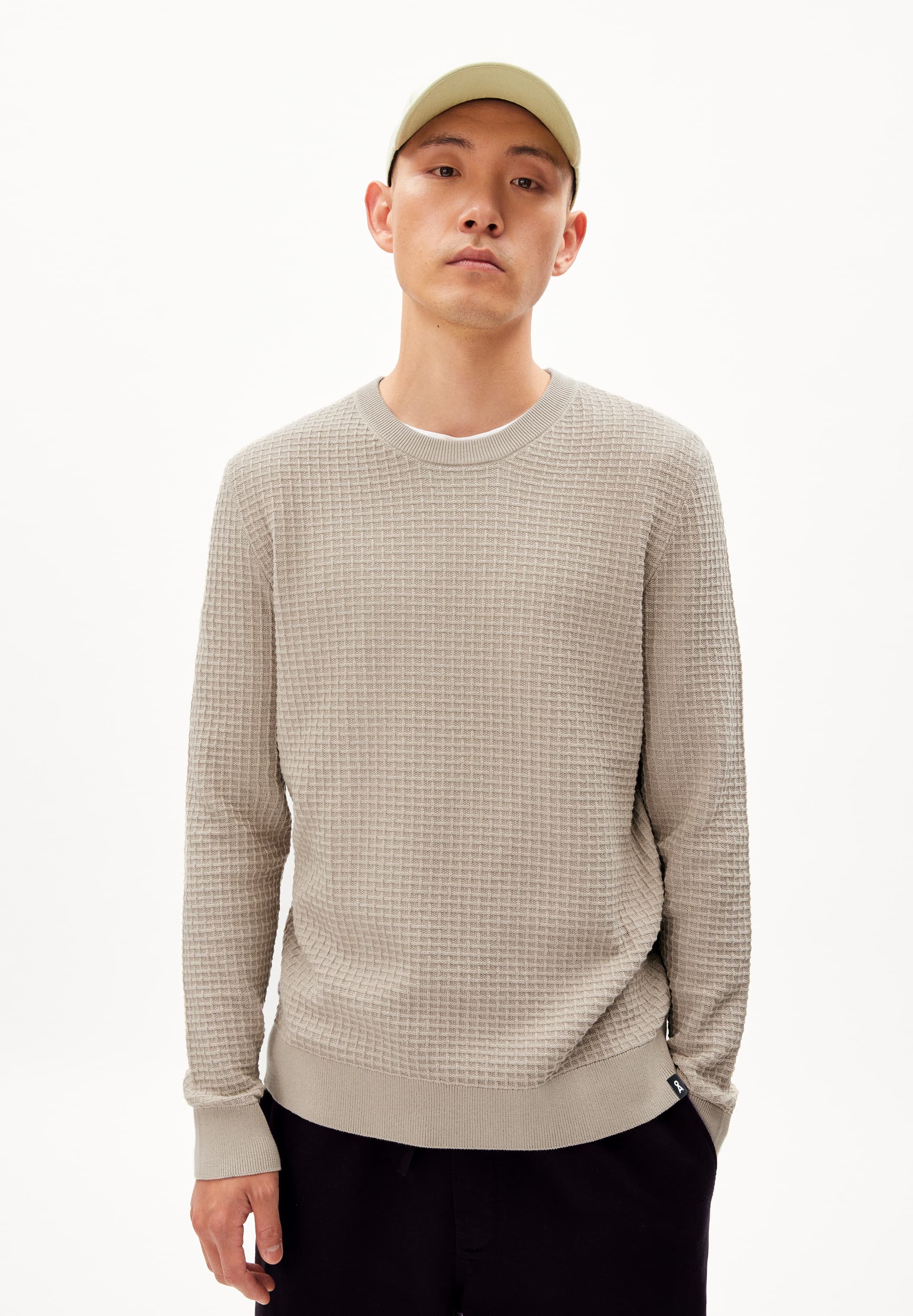 GRAANMO - Männer Regular Fit Strickpullover - beige