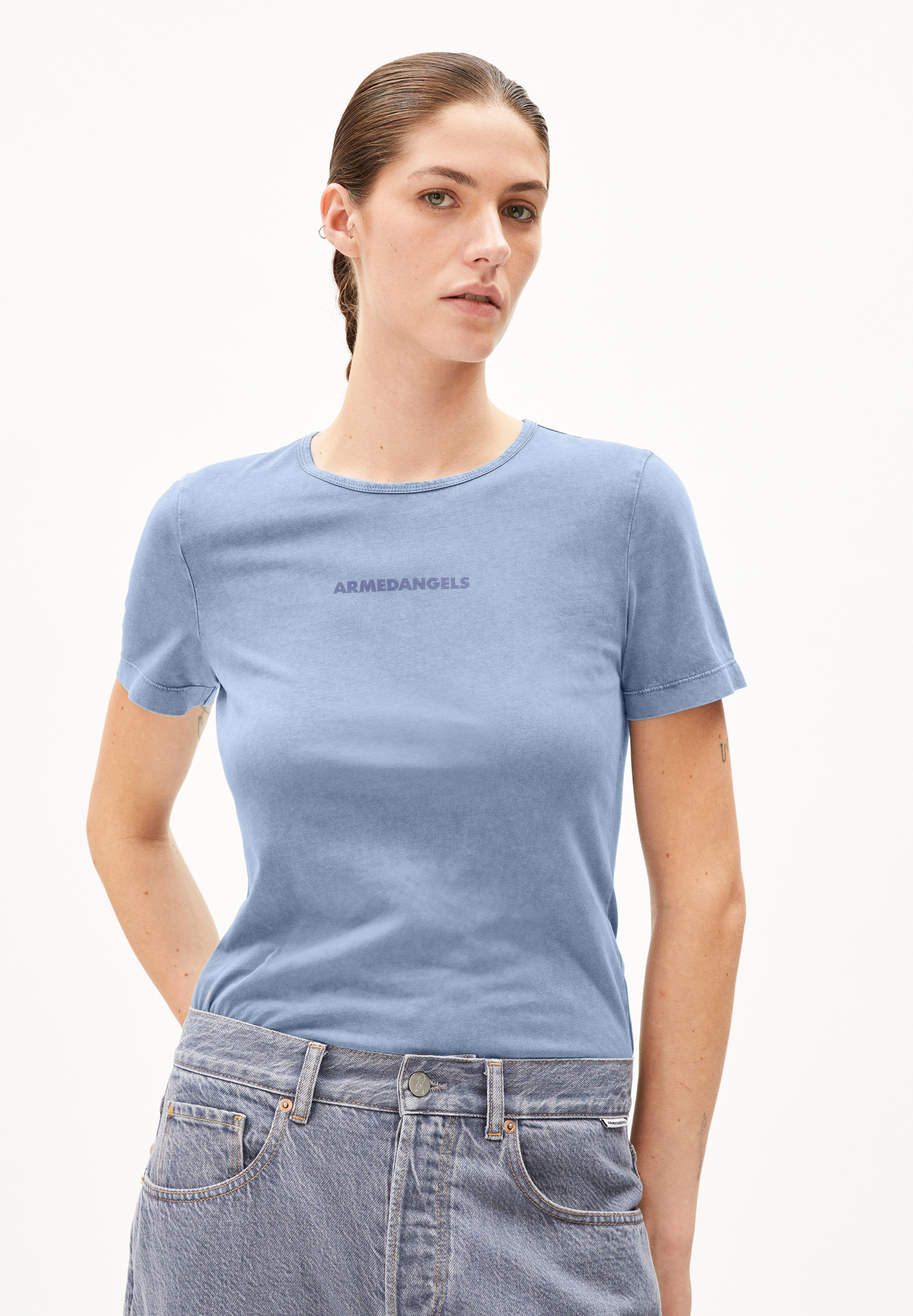 EBAANORA GMT DYE - Frauen Slim Fit T-Shirt - blau