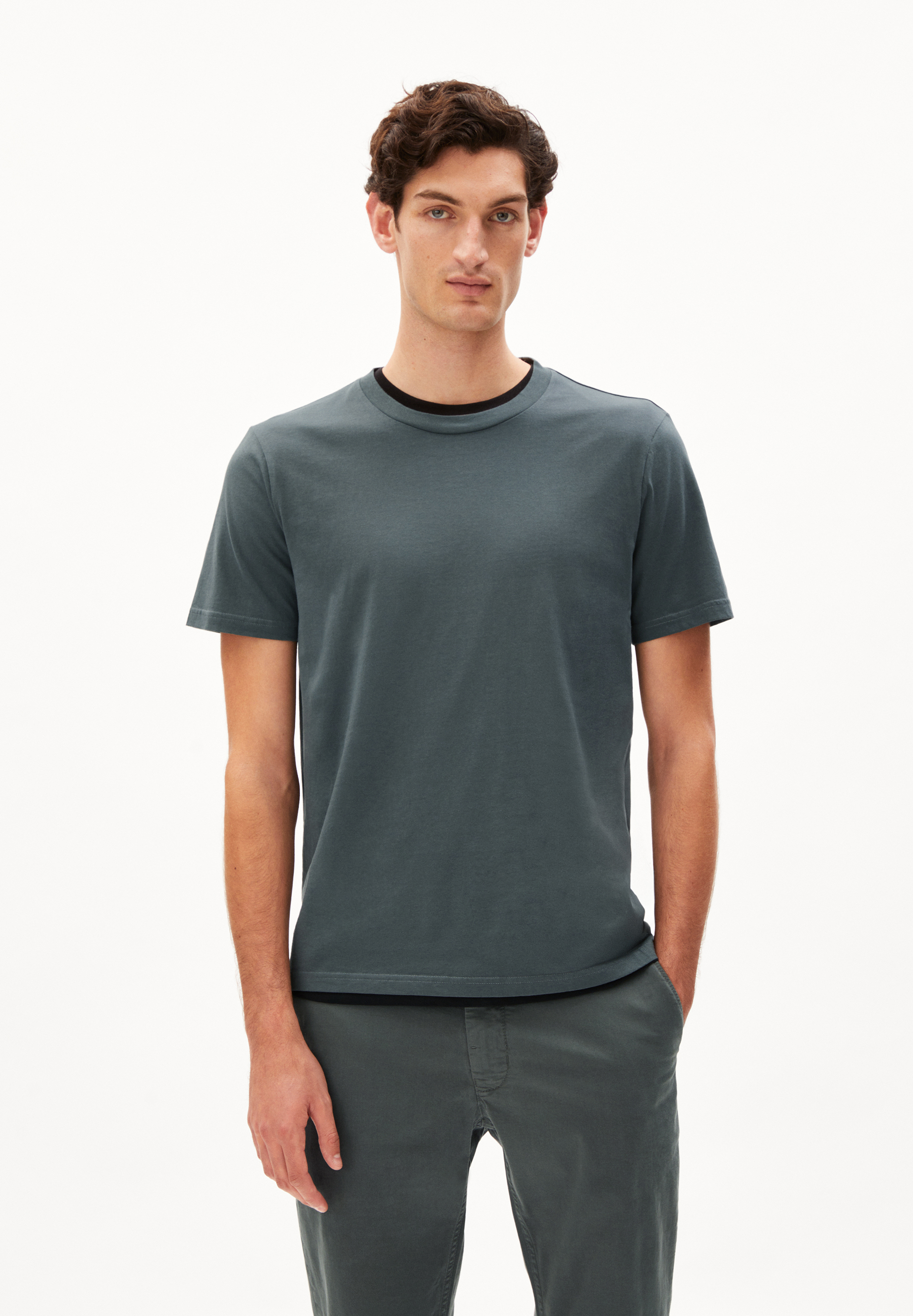 JAAMES - Männer Regular Fit T-Shirt - grau