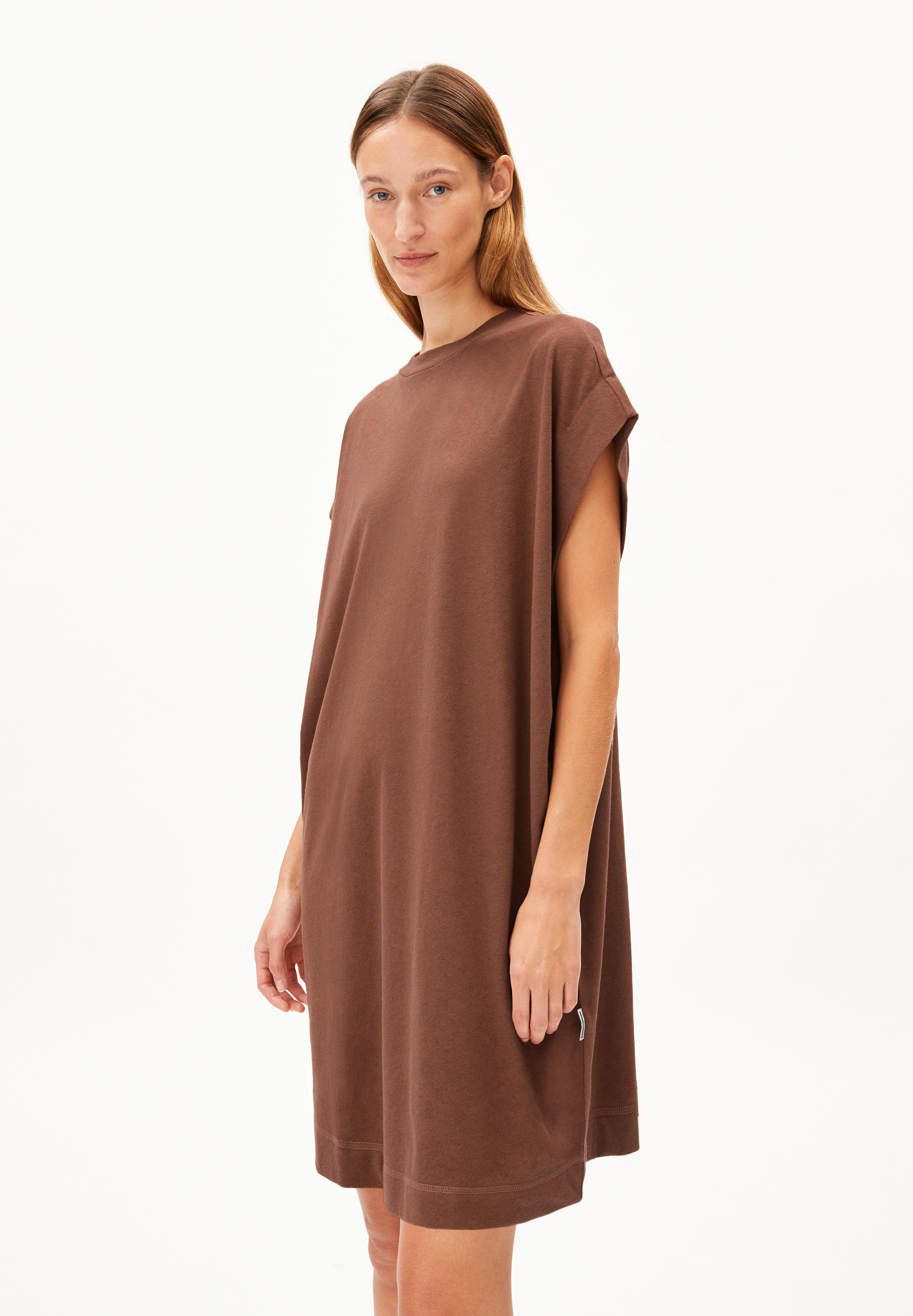 DAARIXA LINEN - Frauen Oversized Fit Kleid - braun