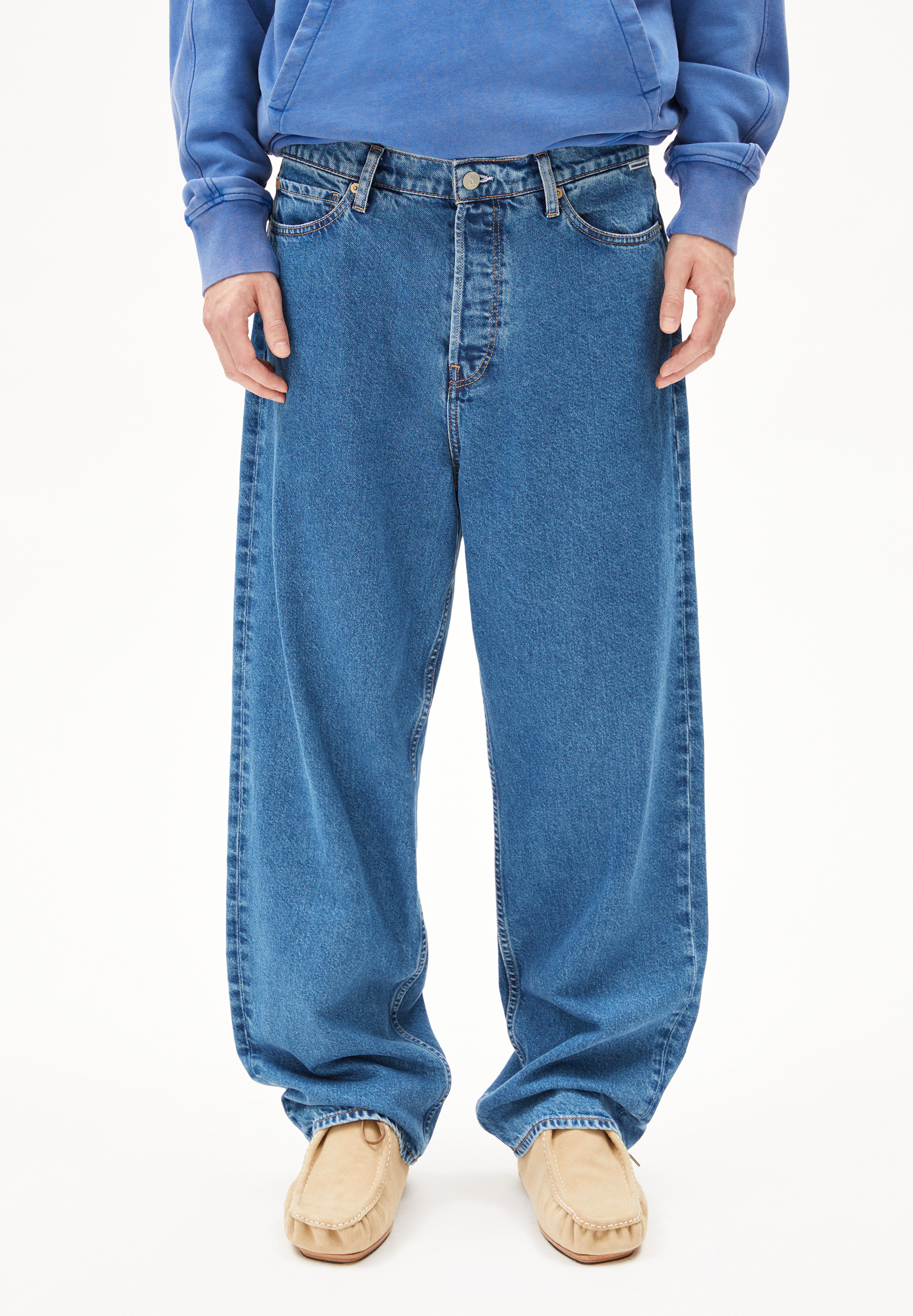 JAAMEO - Männer Baggy Fit Jeans - blau