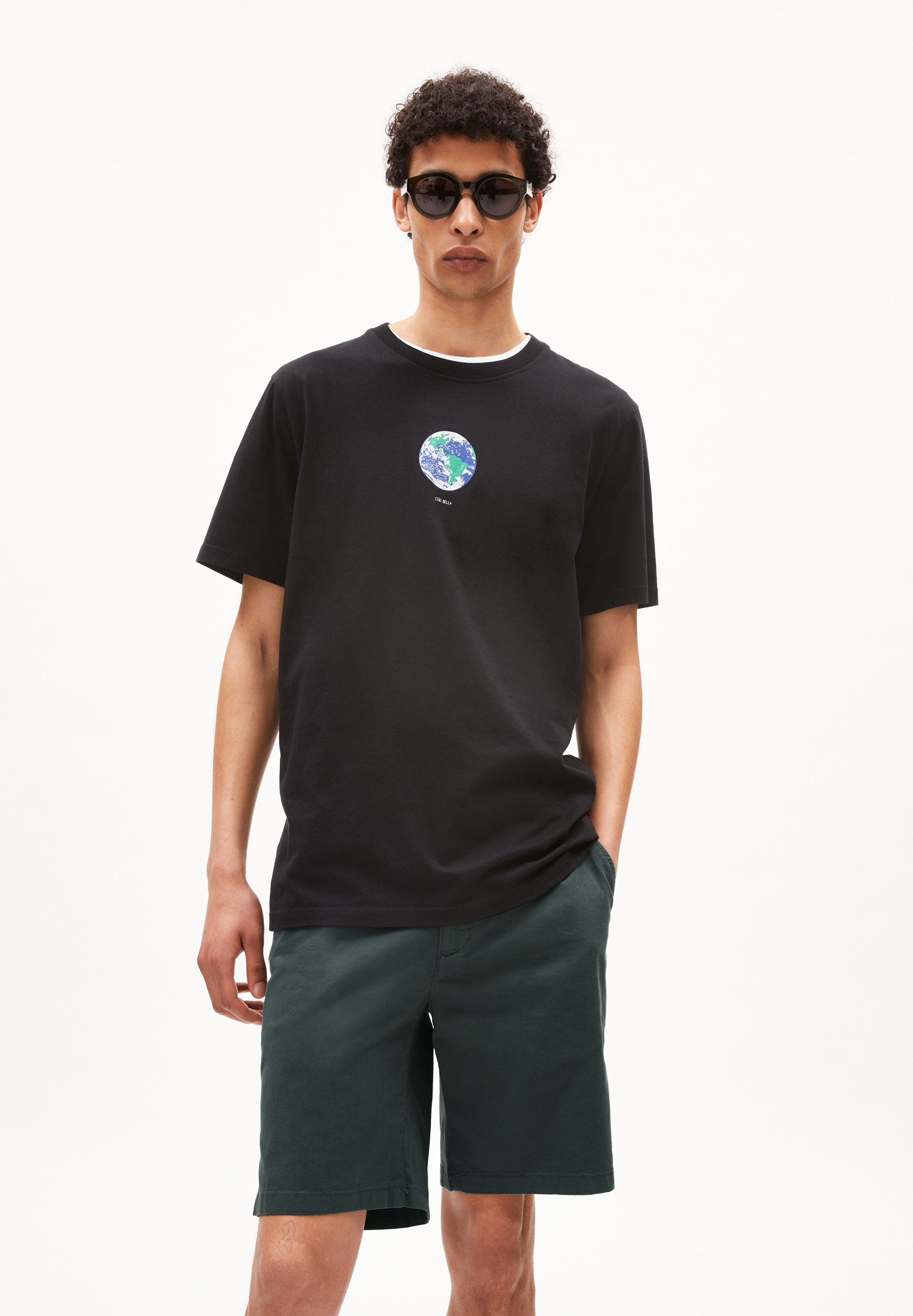 AADONI BELLAA - Männer Relaxed Fit T-Shirt - schwarz